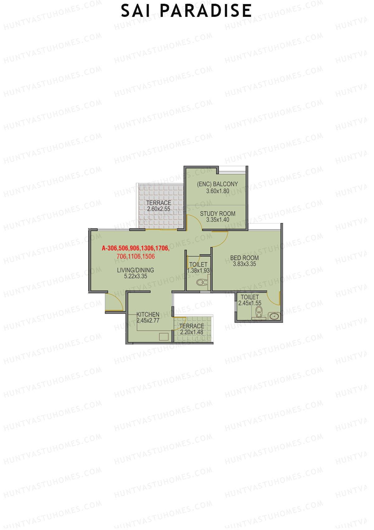 Sai Paradise Tower A Unit 6 Floor Plan