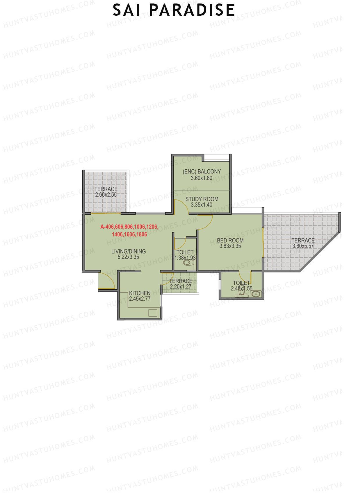 Sai Paradise Tower A Unit 6 Floor Plan