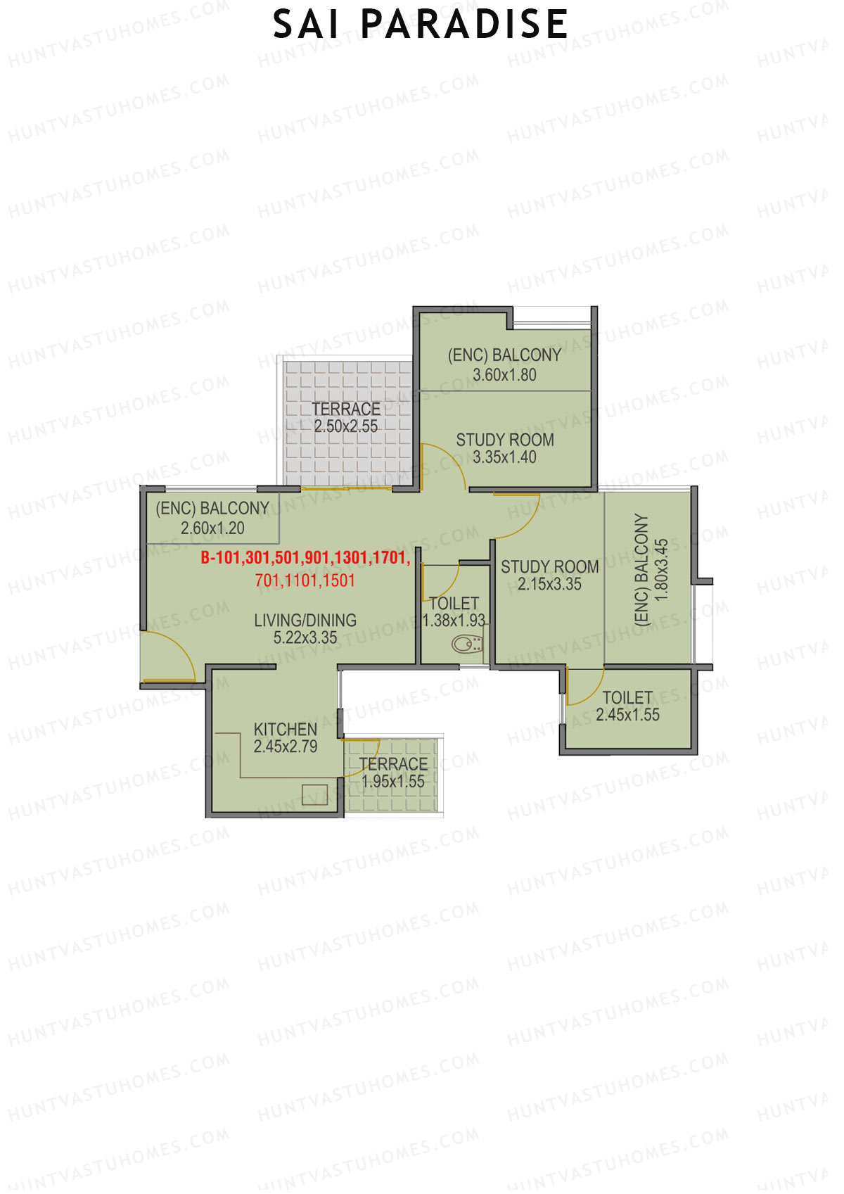Sai Paradise Tower B Unit 1 Floor Plan