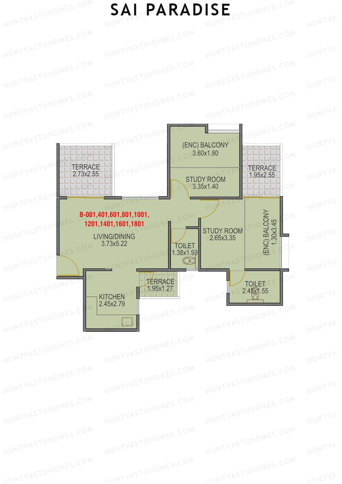 Sai Paradise Tower B Unit 1 Floor Plan