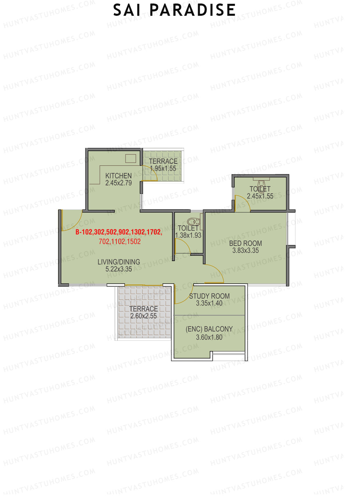Sai Paradise Tower B Unit 2 Floor Plan