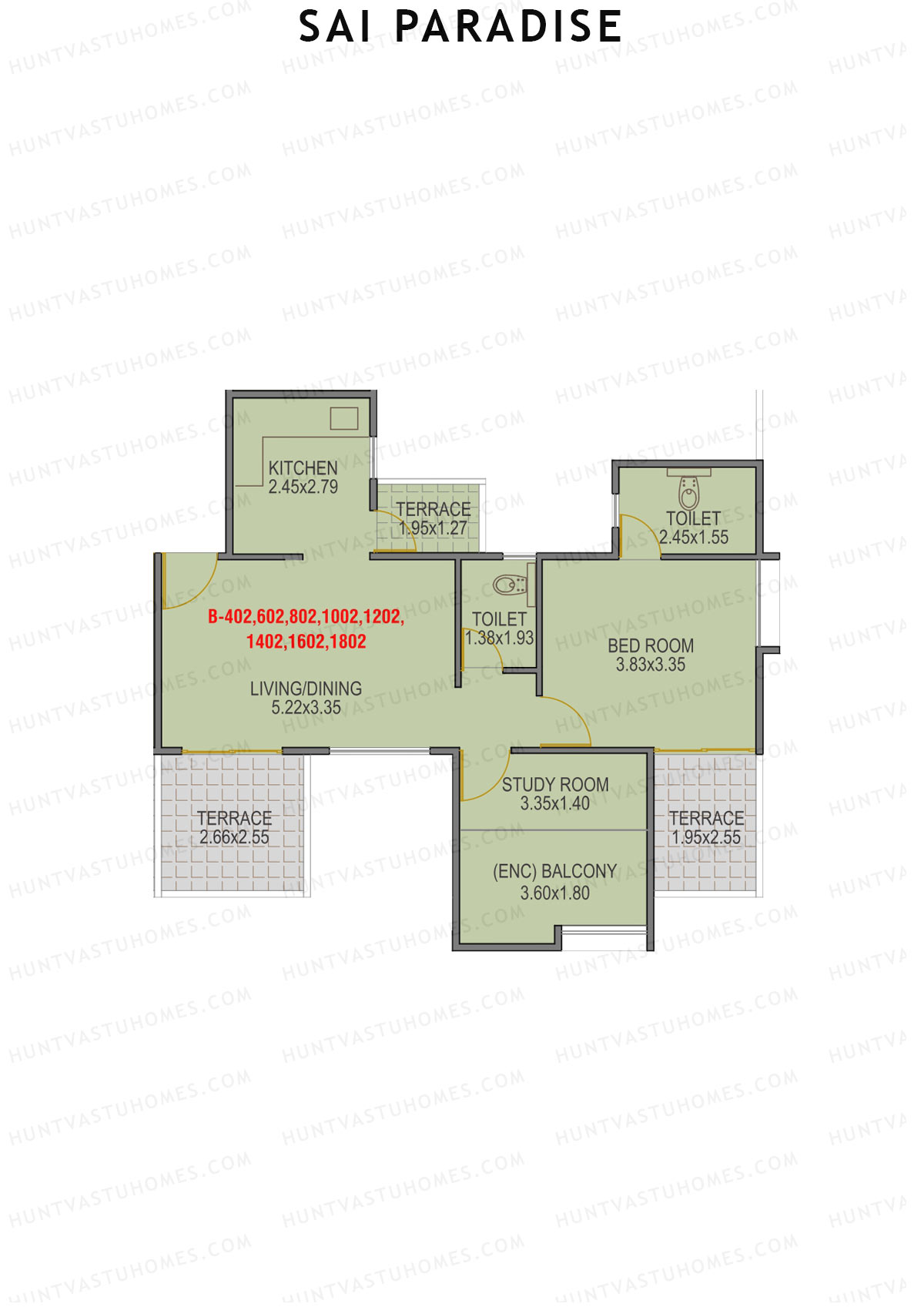 Sai Paradise Tower B Unit 2 Floor Plan