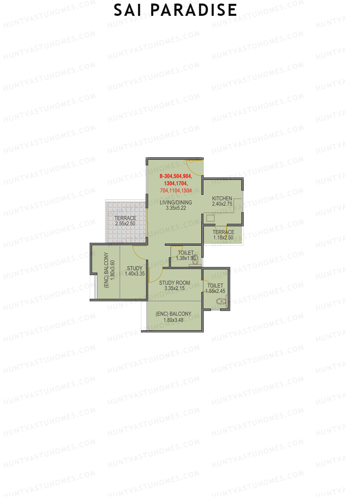 Sai Paradise Tower B Unit 4 Floor Plan