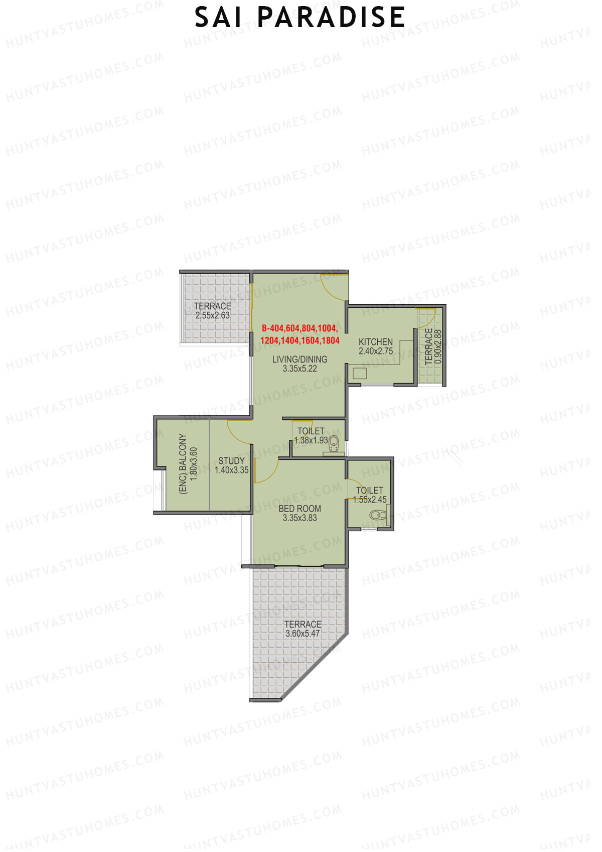 Sai Paradise Tower B Unit 4 Floor Plan