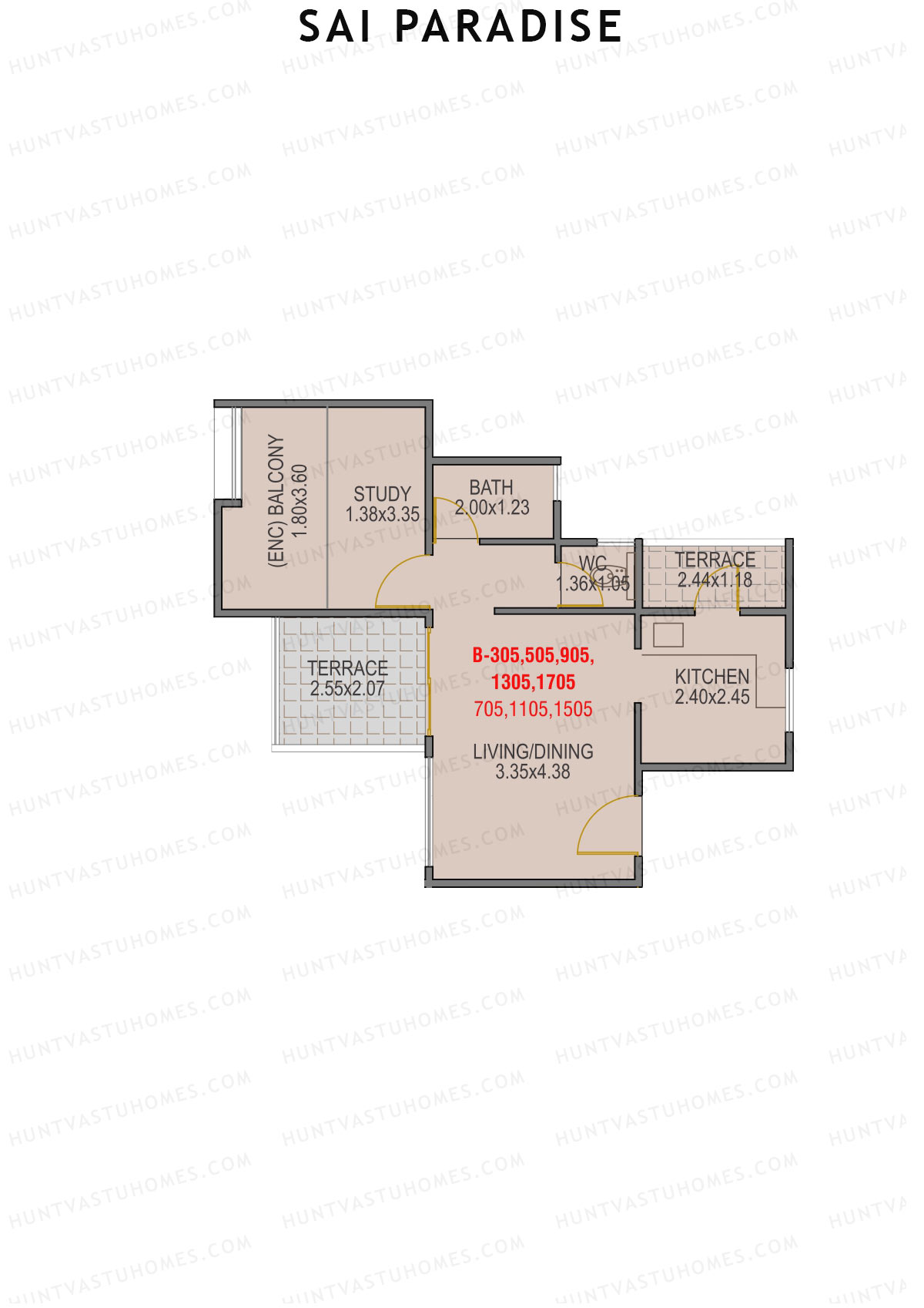 Sai Paradise Tower B Unit 5 Floor Plan