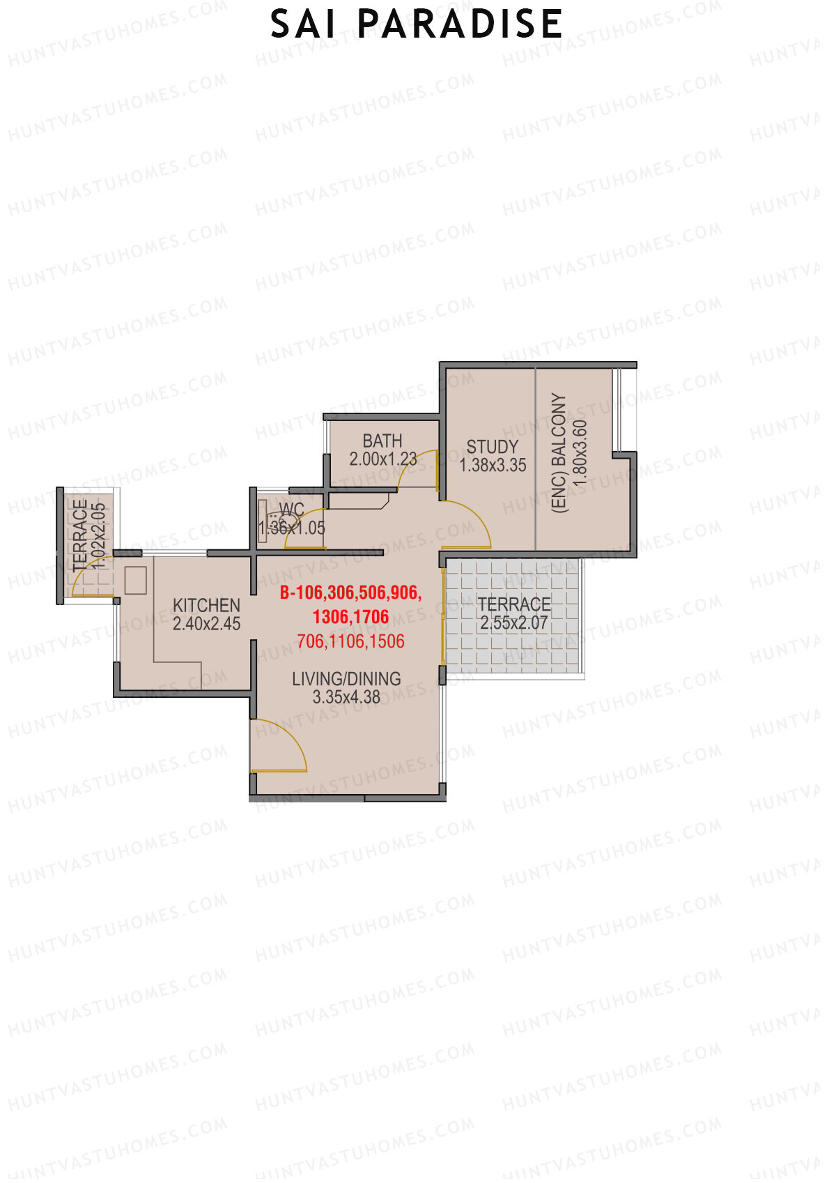 Sai Paradise Tower B Unit 6 Floor Plan