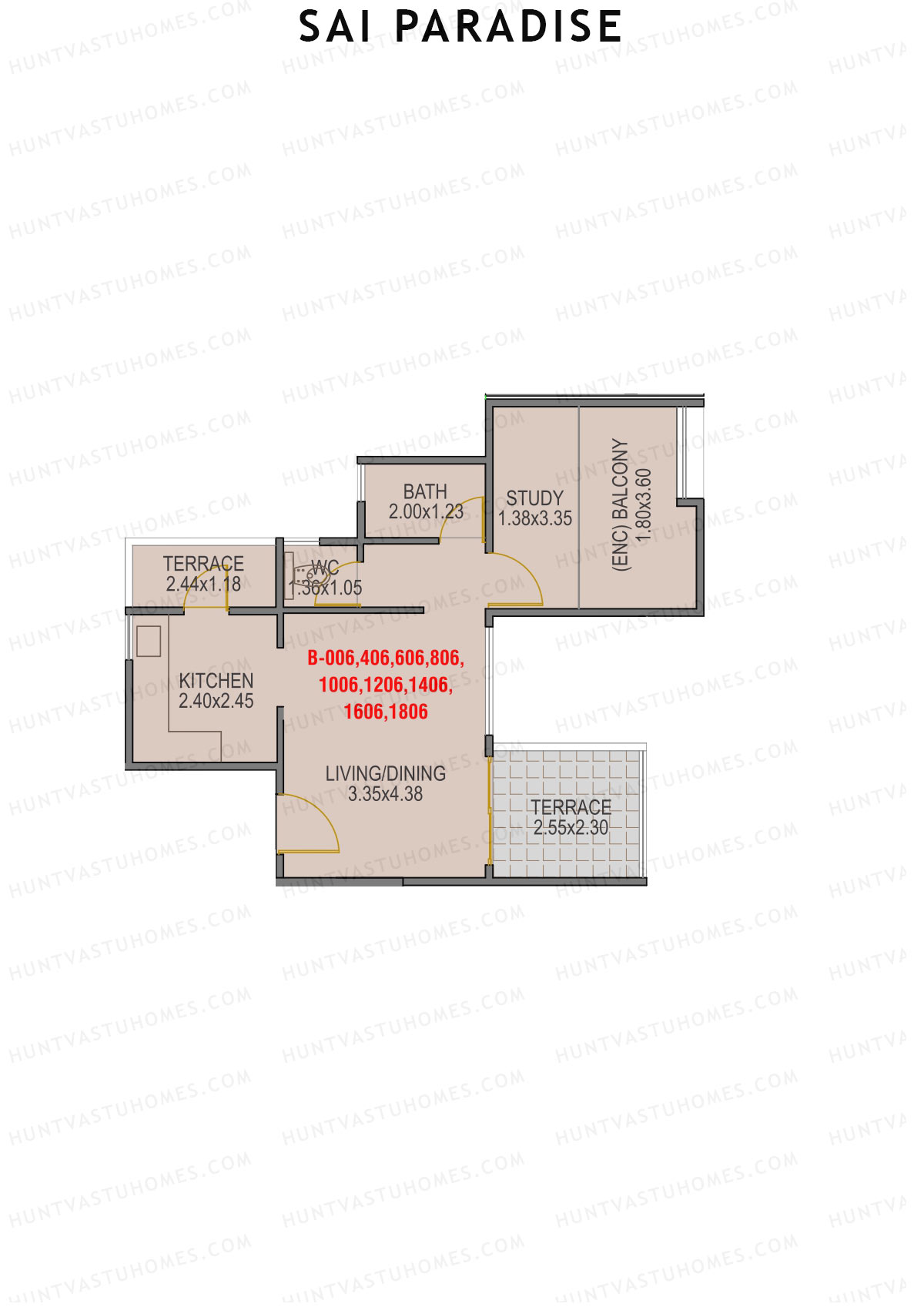 Sai Paradise Tower B Unit 6 Floor Plan