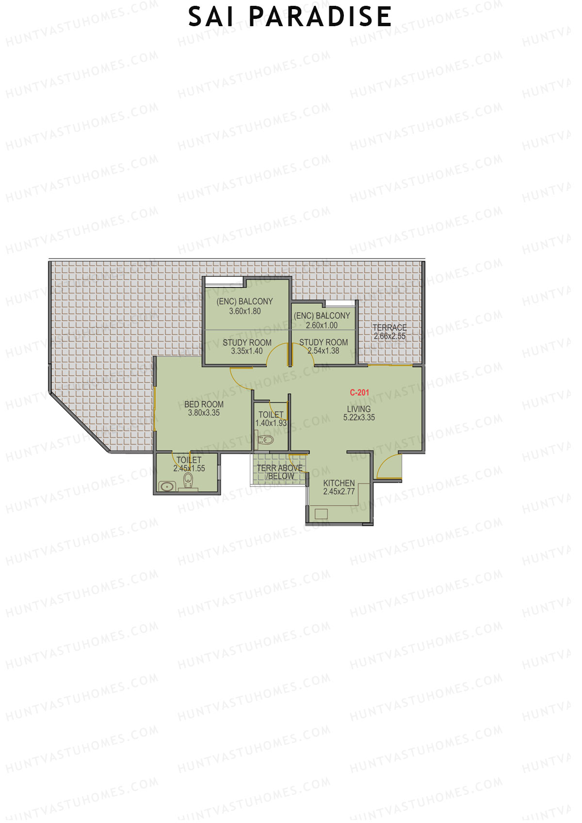 Sai Paradise Tower C Unit 1 Floor Plan