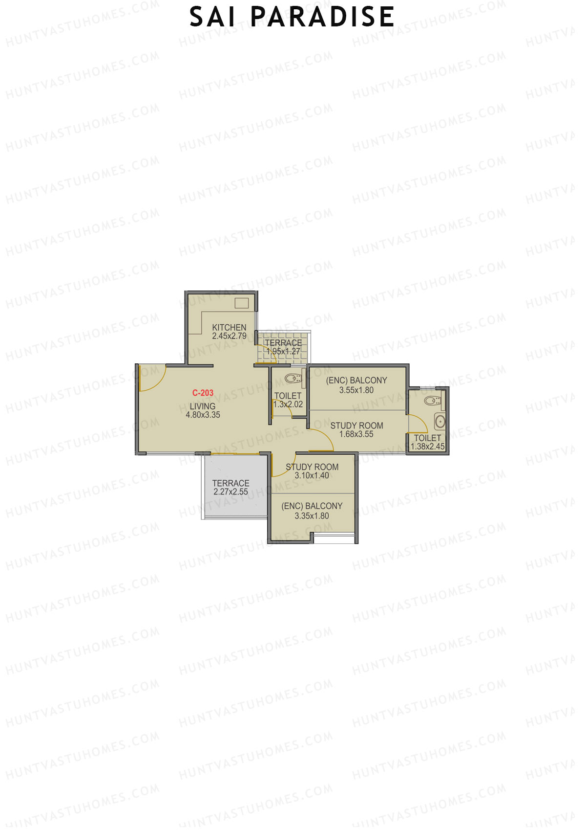 Sai Paradise Tower C Unit 3 Floor Plan