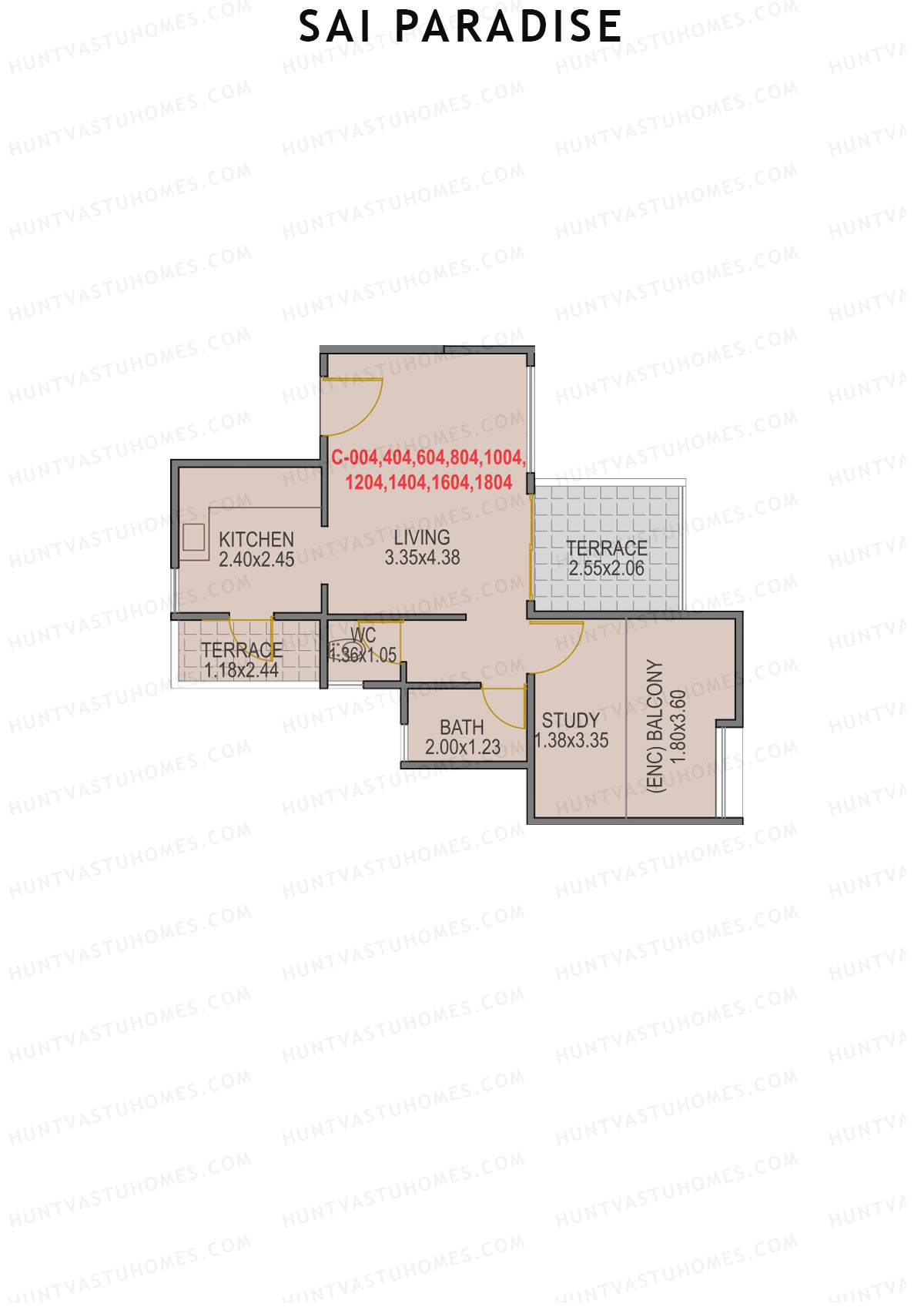 Sai Paradise Tower C Unit 4 1 Floor Plan