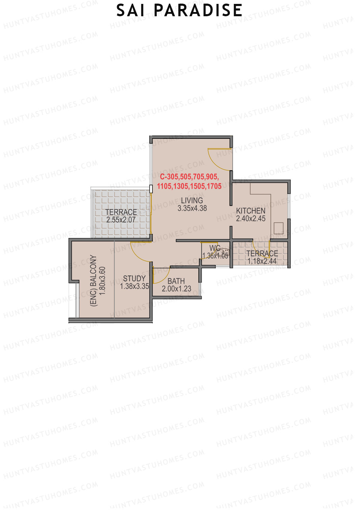 Sai Paradise Tower C Unit 5 Floor Plan