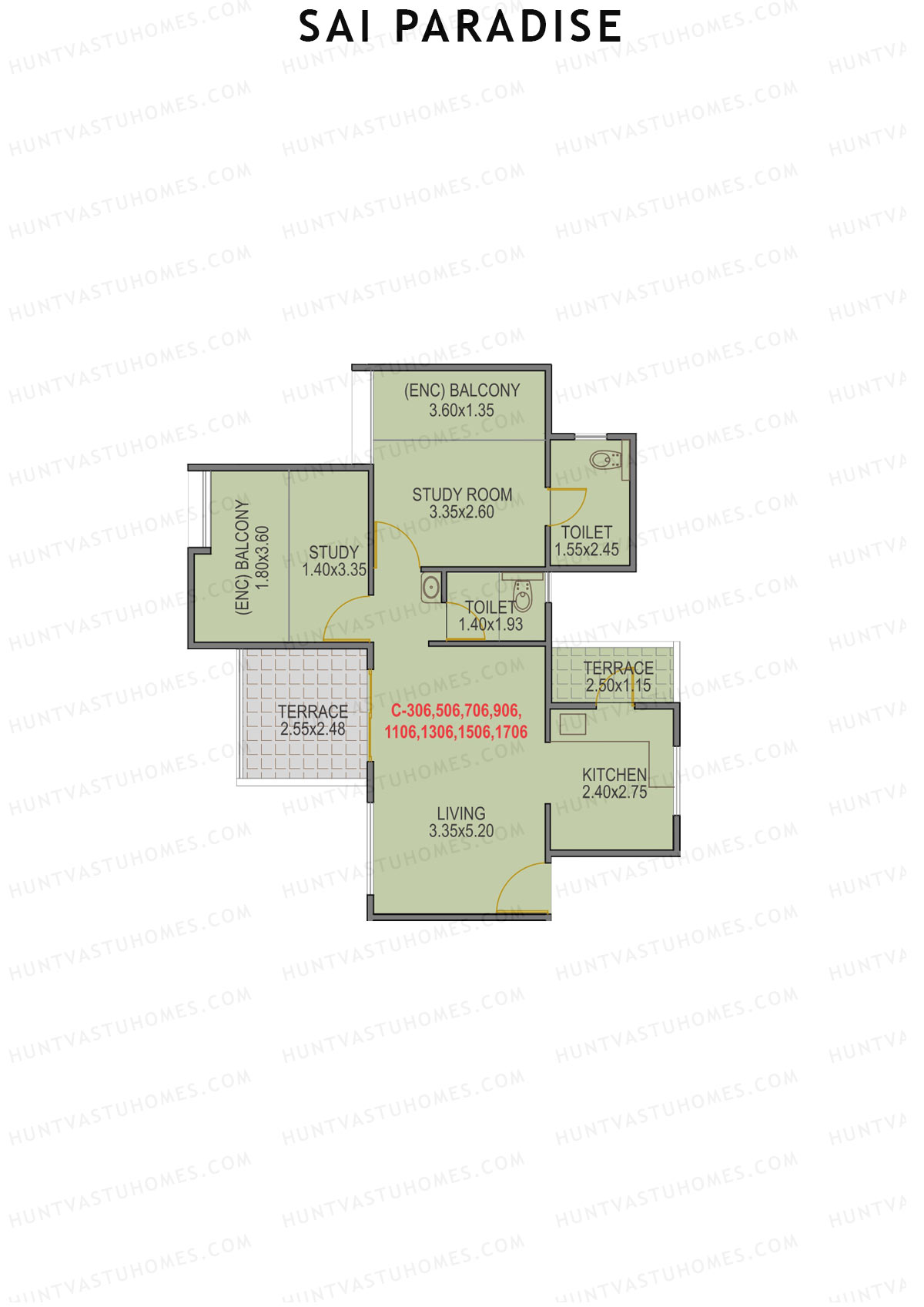 Sai Paradise Tower C Unit 6 Floor Plan