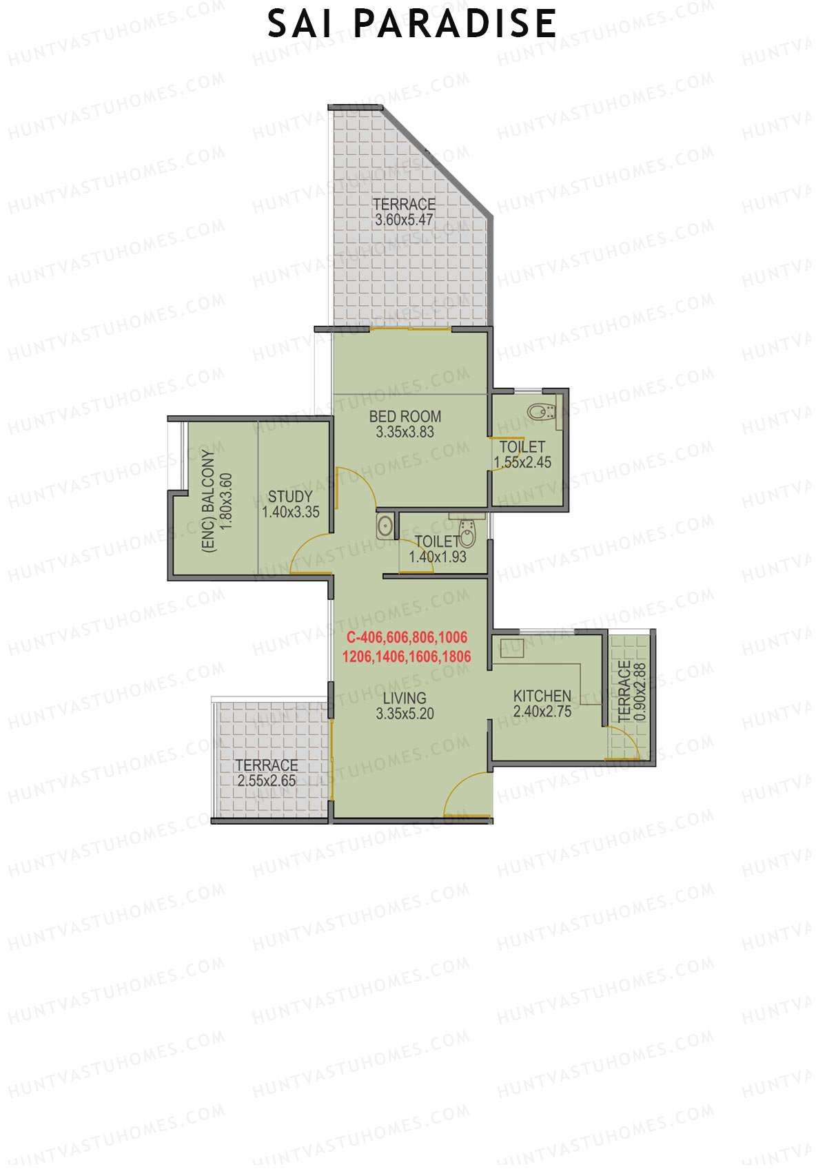Sai Paradise Tower C Unit 6 Floor Plan