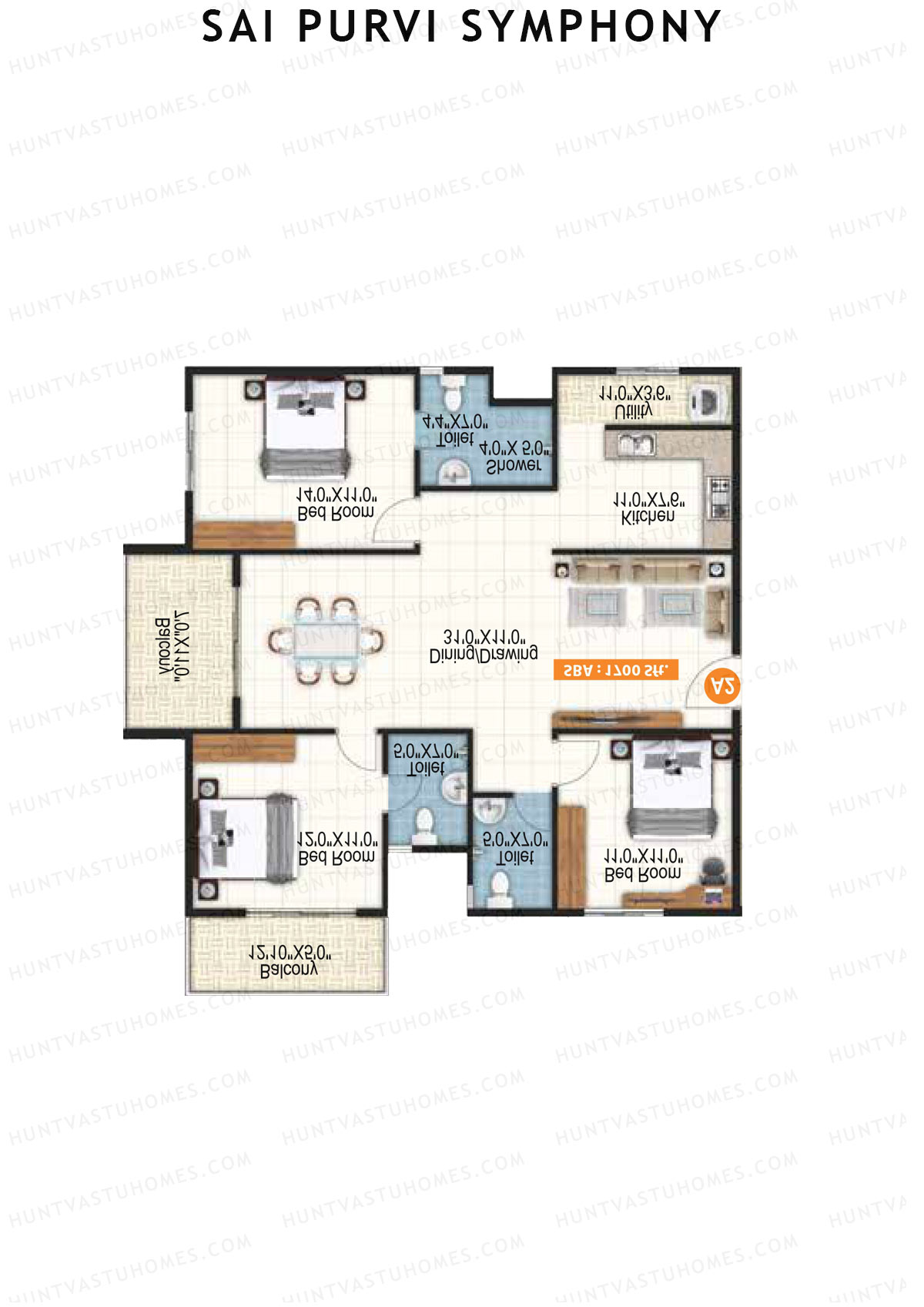 Sai Purvi Symphony Block A Unit 1 Floor Plan