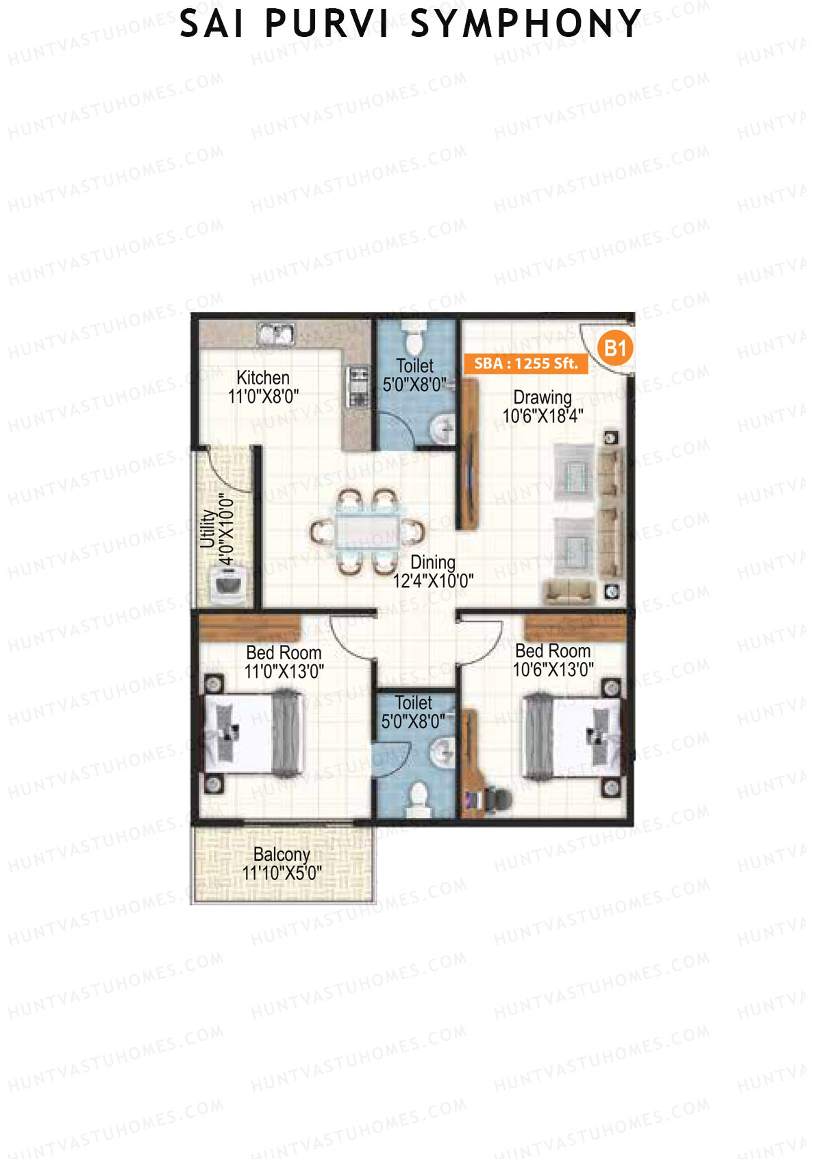 Sai Purvi Symphony Block B Unit 1 Floor Plan