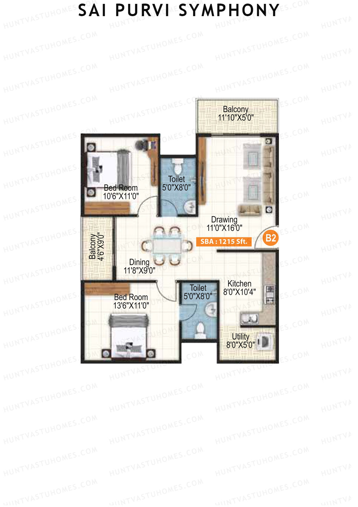 Sai Purvi Symphony Block B Unit 2 Floor Plan