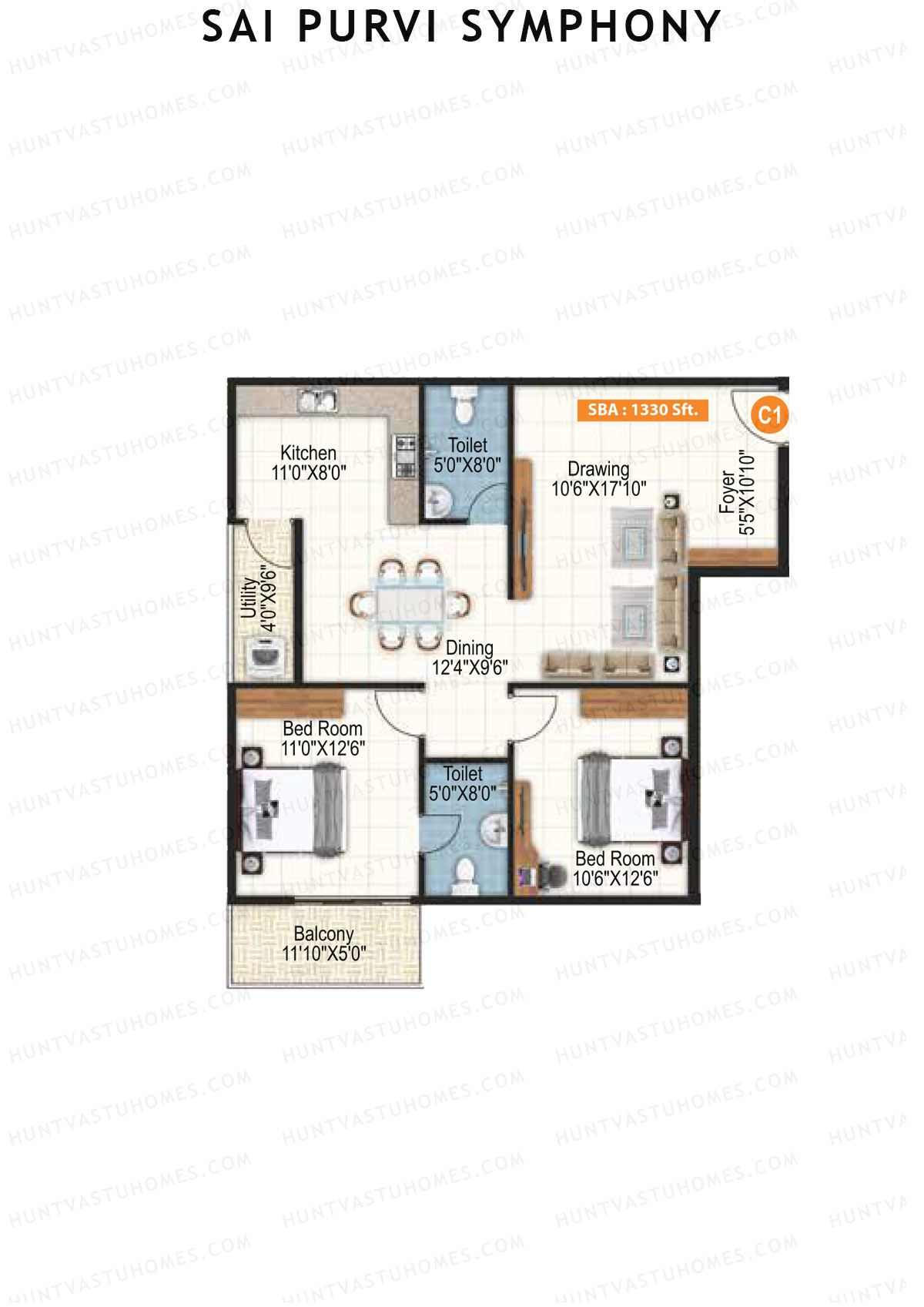 Sai Purvi Symphony Block C Unit 1 Floor Plan