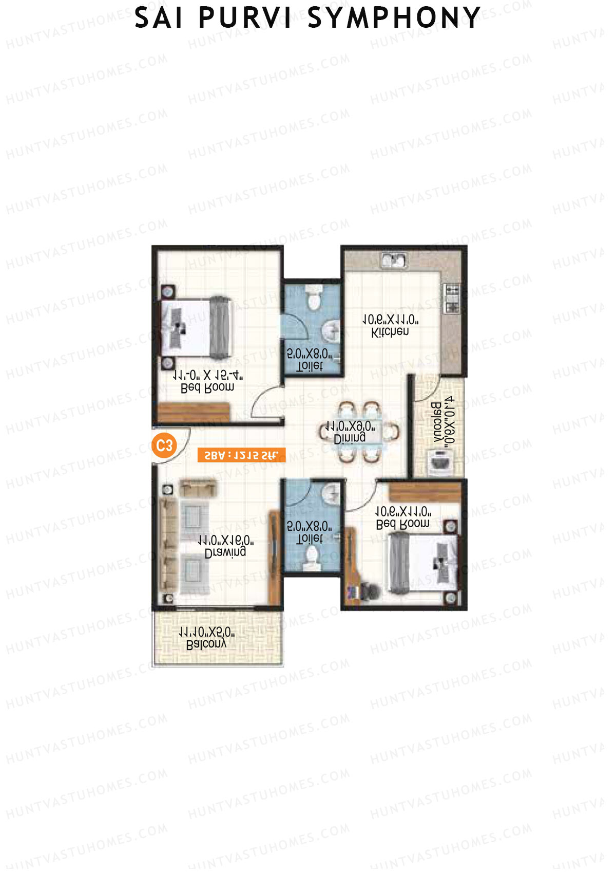 Sai Purvi Symphony Block C Unit 4 Floor Plan