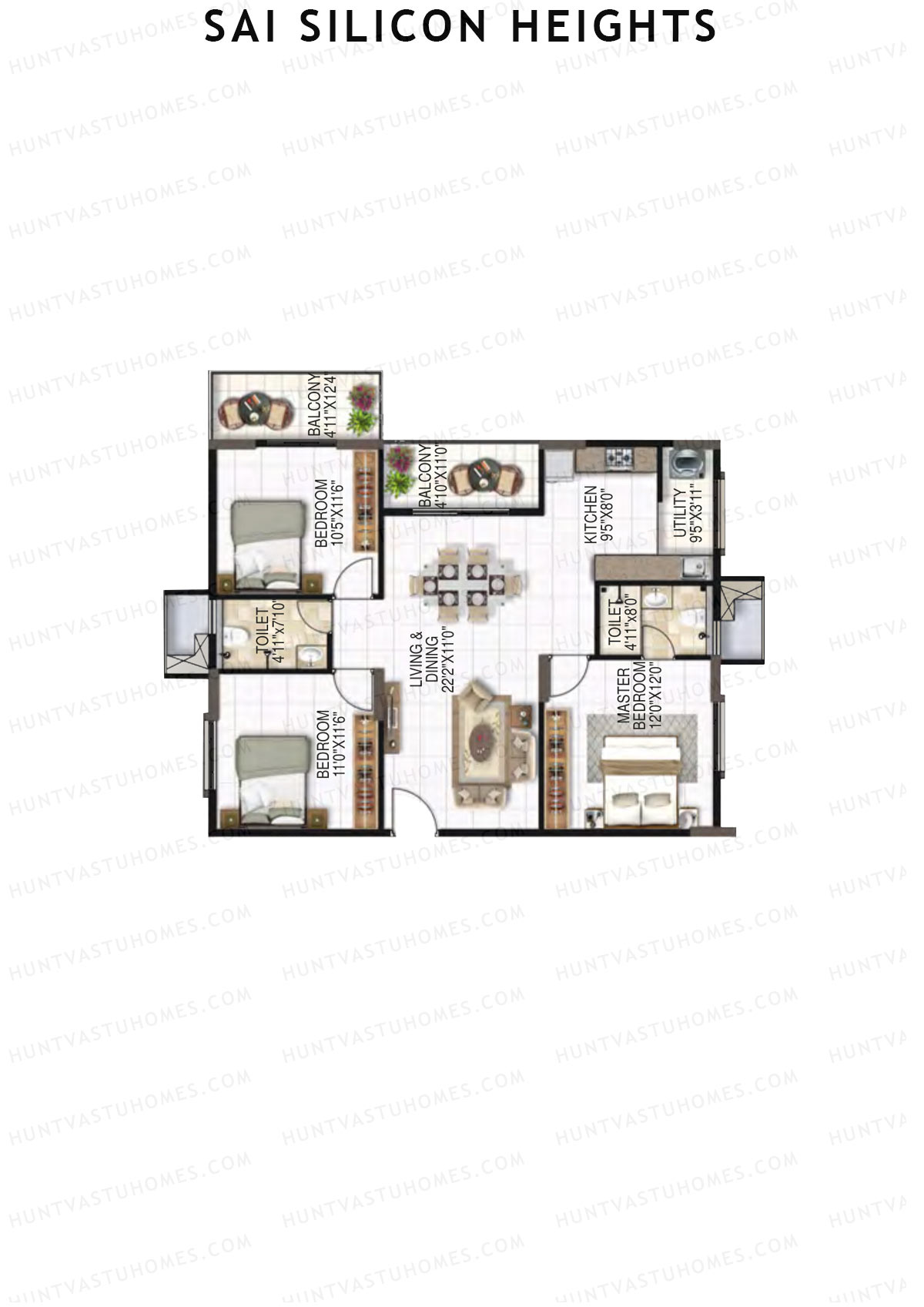 Sai Silicon Heights Block A Unit A1 Floor Plan