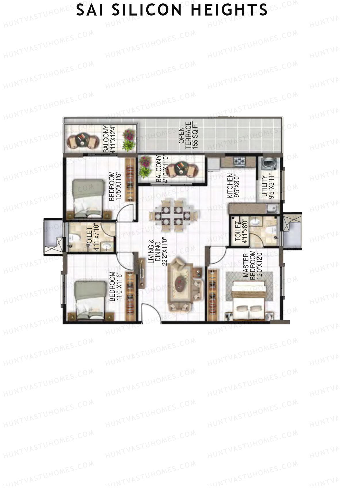 Sai Silicon Heights Block A Unit A1 Floor Plan