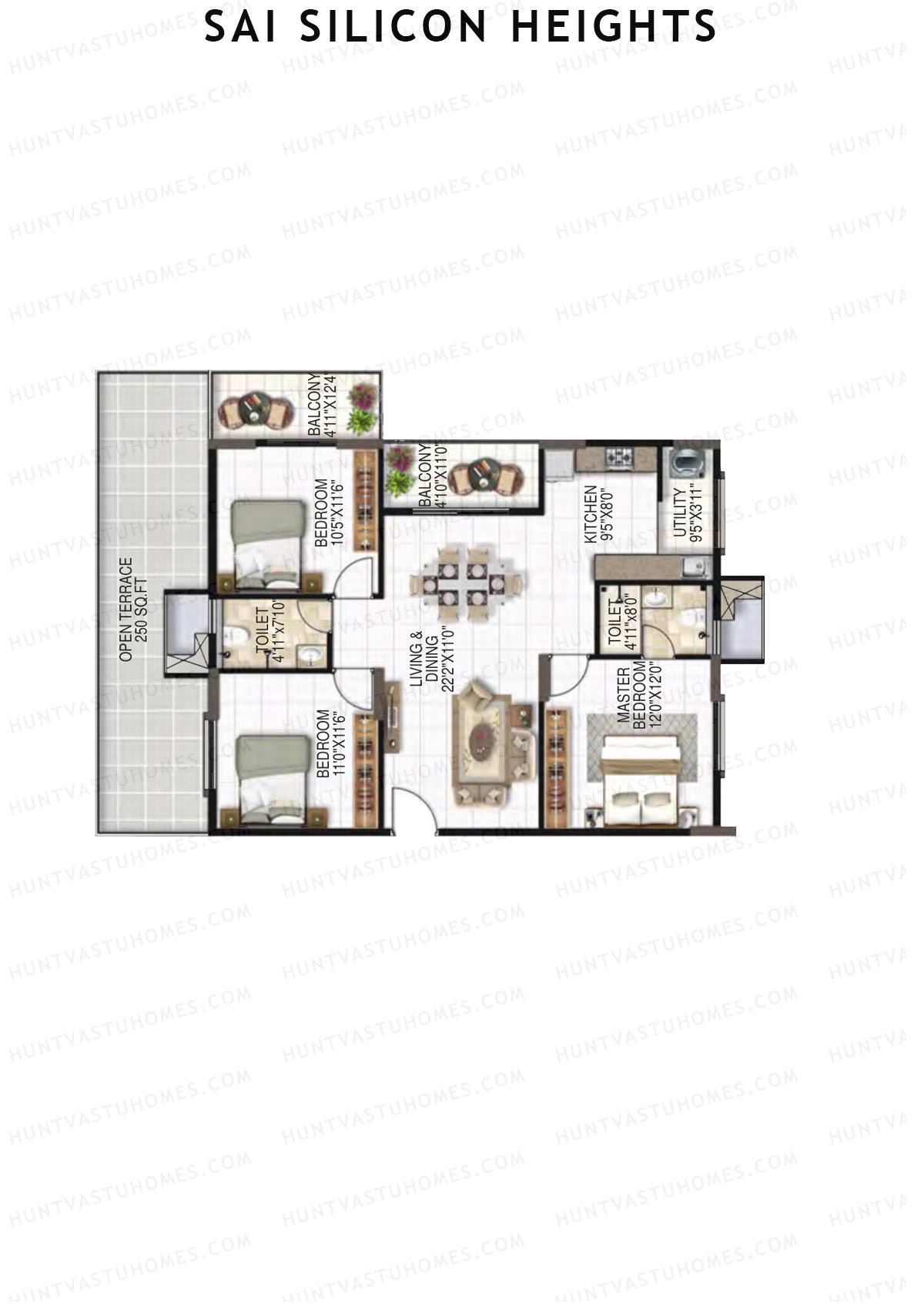Sai Silicon Heights Block A Unit A1 Floor Plan