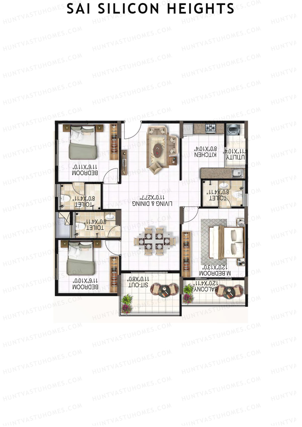 Sai Silicon Heights Block A Unit A6 Floor Plan