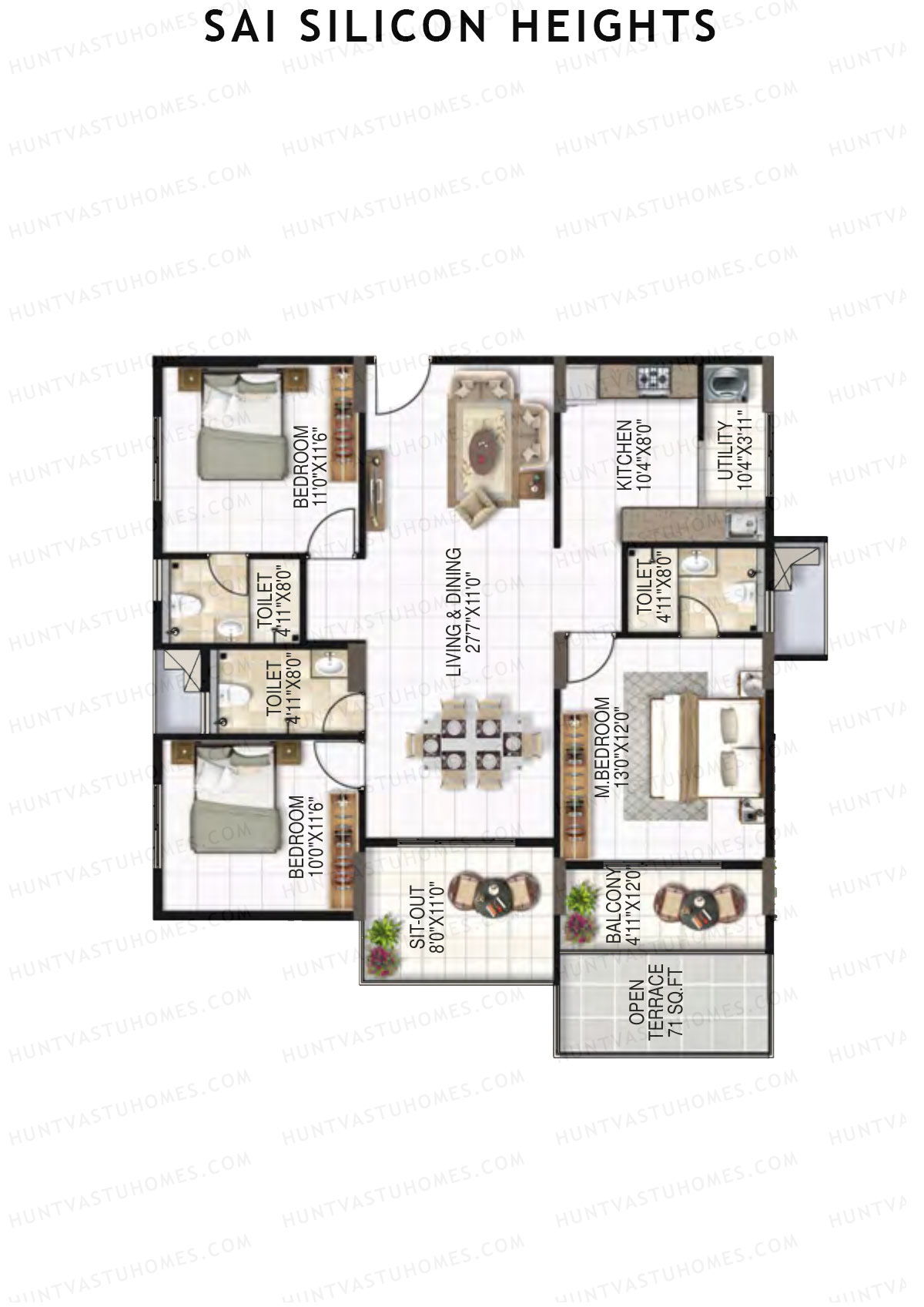 Sai Silicon Heights Block A Unit A7 Floor Plan