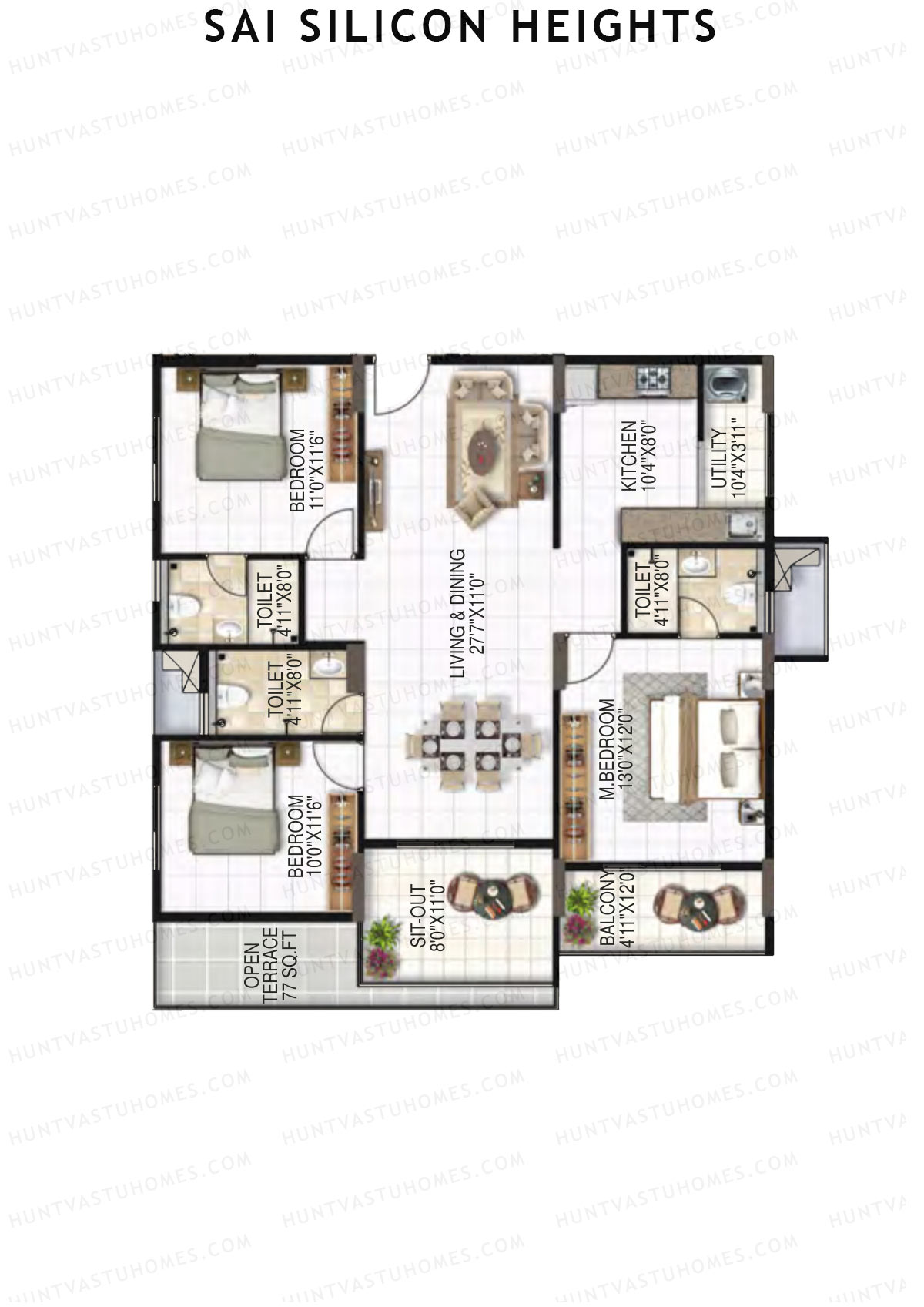 Sai Silicon Heights Block A Unit A7 Floor Plan