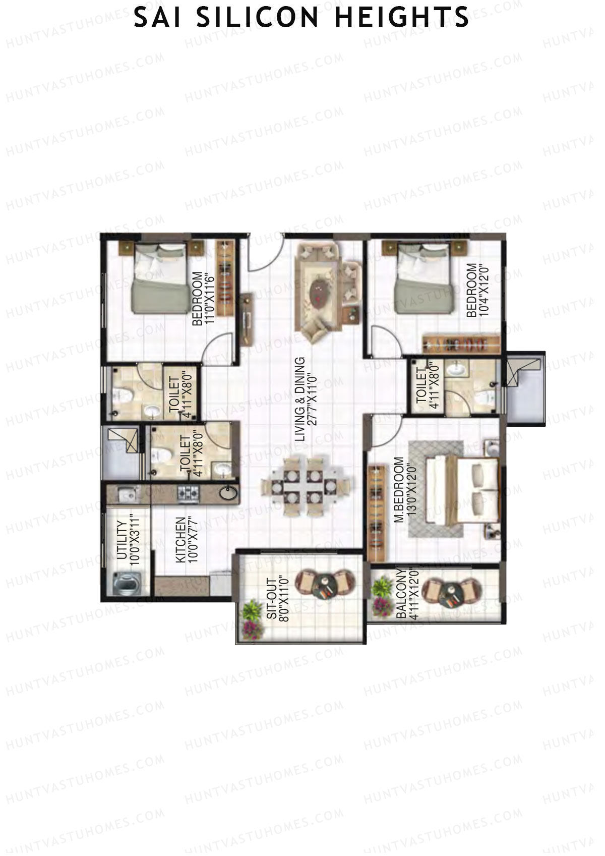 Sai Silicon Heights Block A Unit A7 Floor Plan