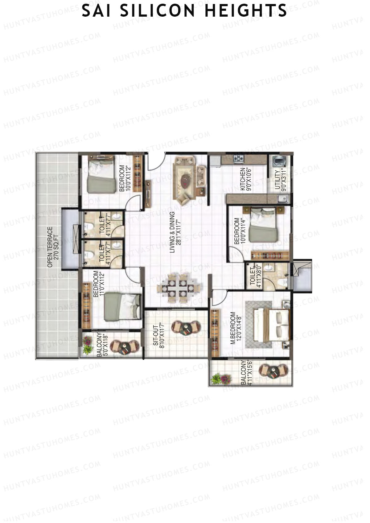 Sai Silicon Heights Block A Unit A8 Floor Plan