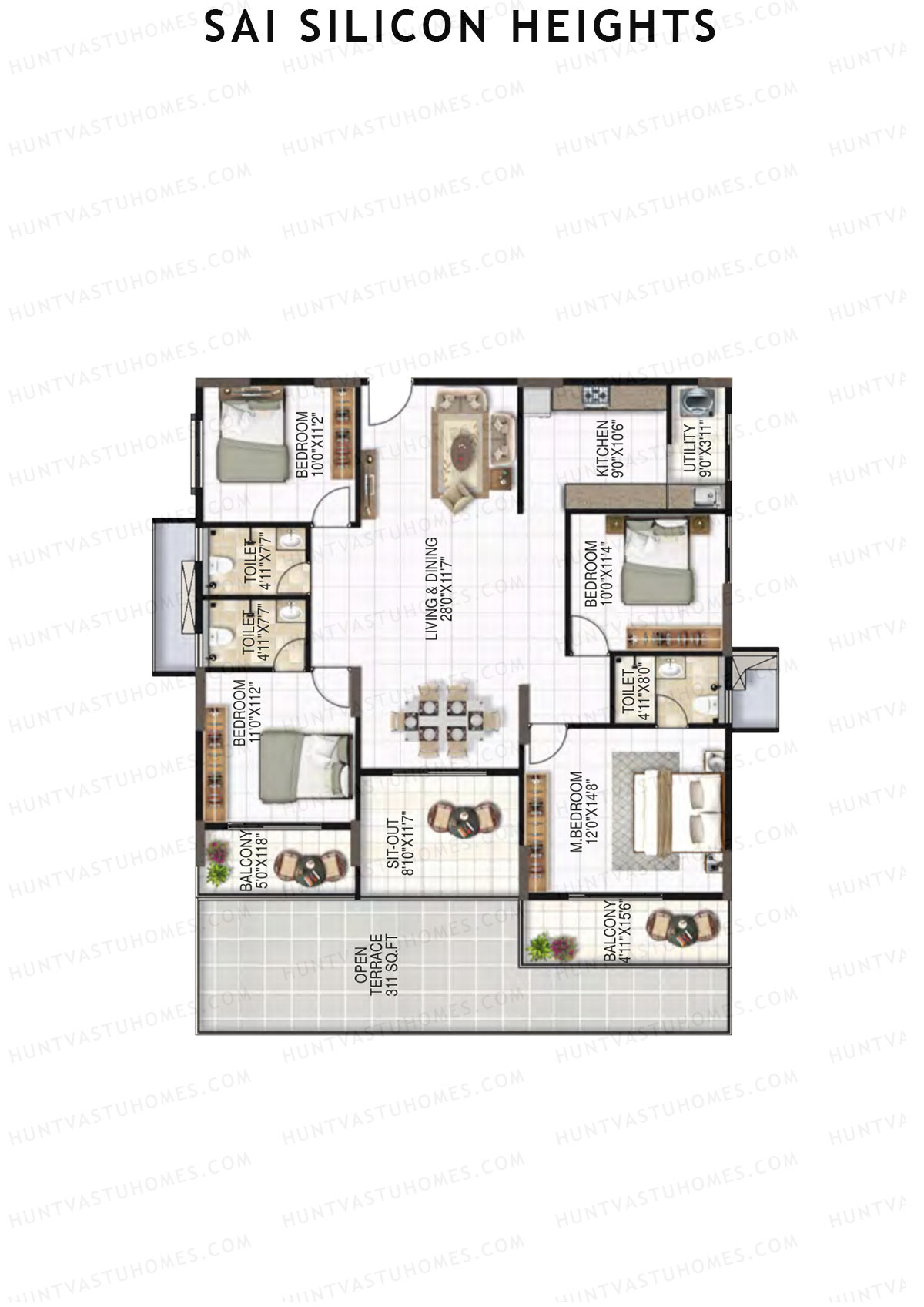 Sai Silicon Heights Block A Unit A8 Floor Plan