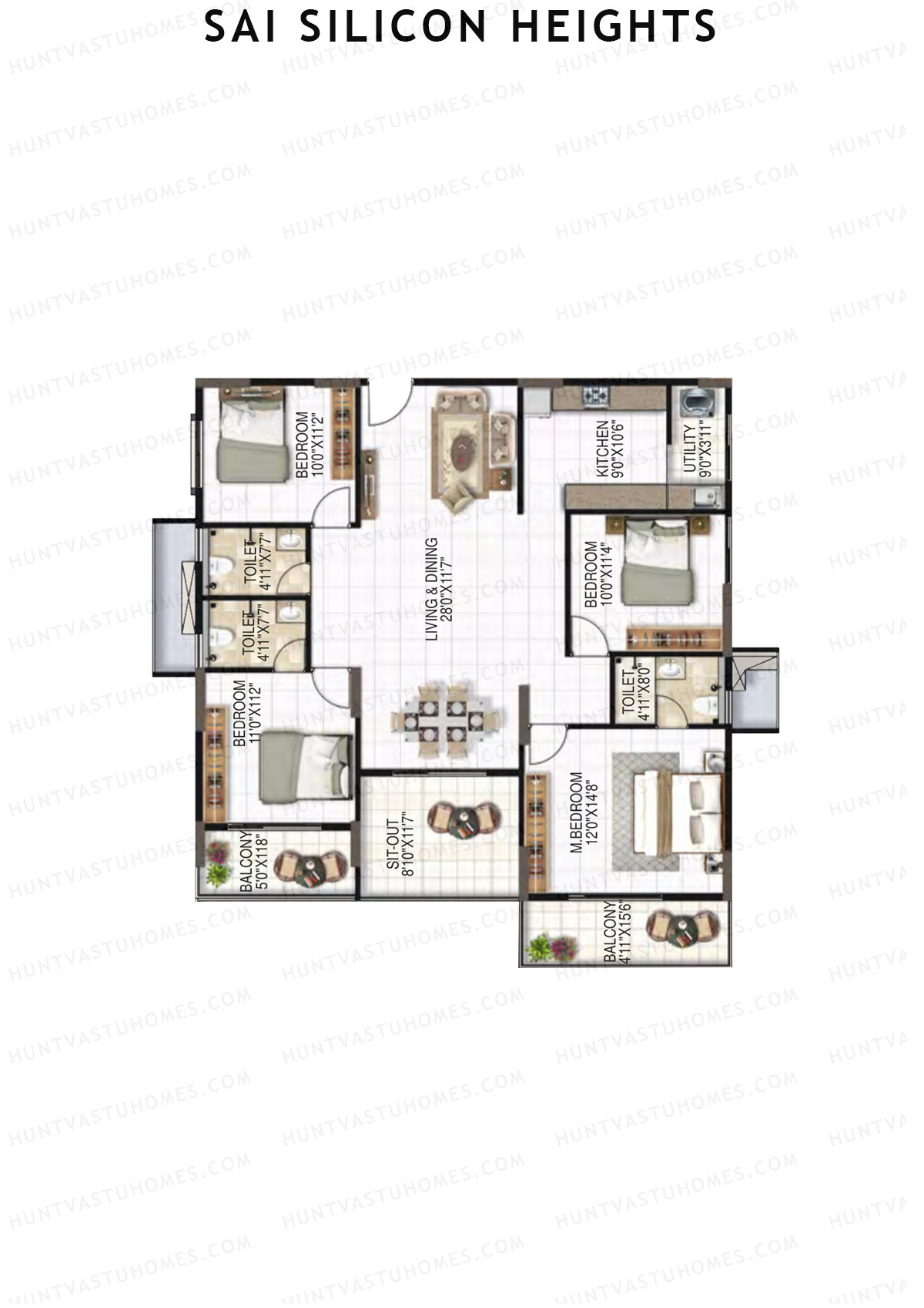 Sai Silicon Heights Block A Unit A8 Floor Plan