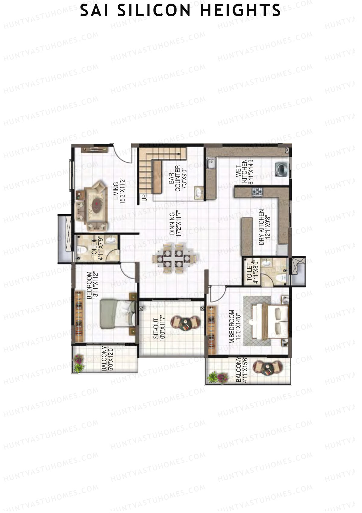 Sai Silicon Heights Block A Unit A8 (Duplex ) Floor Plan