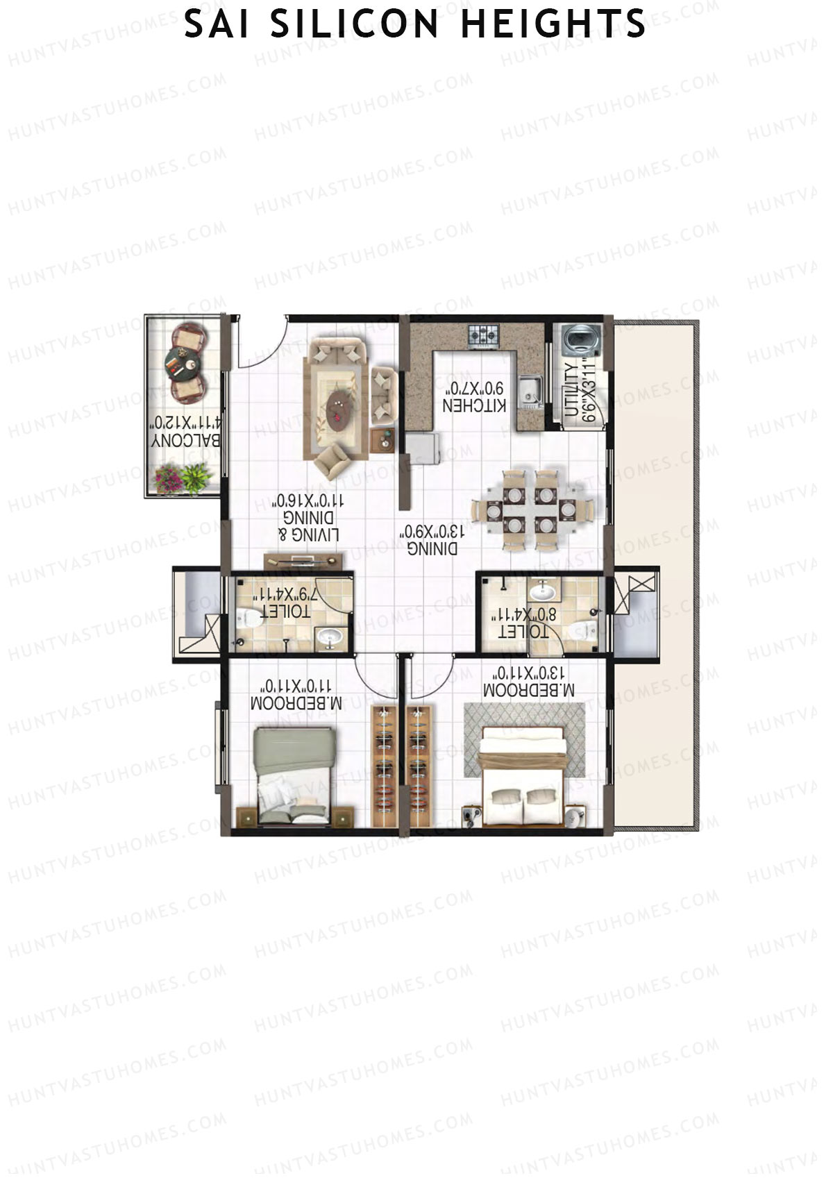 Sai Silicon Heights Block A Unit A9 Floor Plan