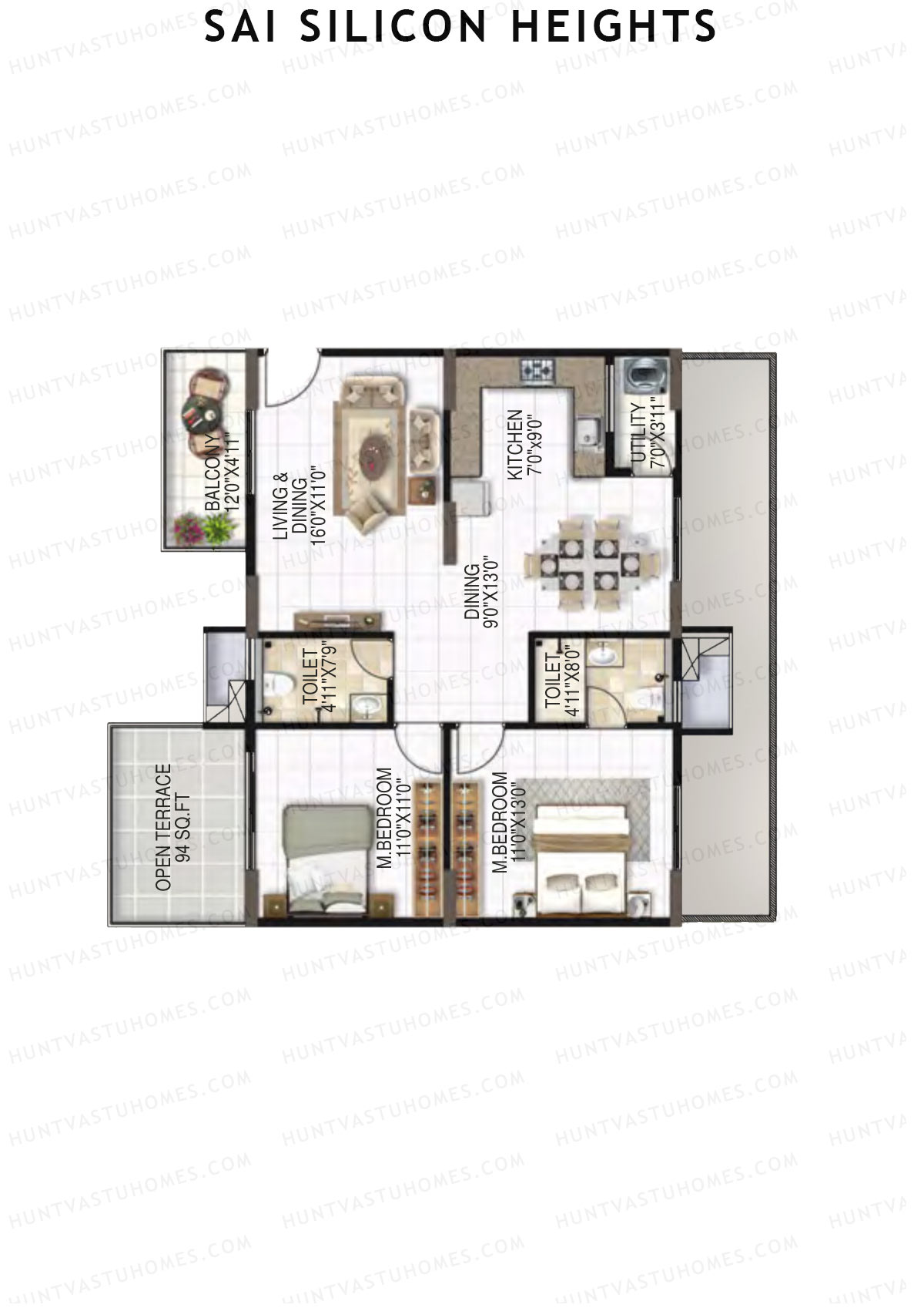 Sai Silicon Heights Block A Unit A9 Floor Plan