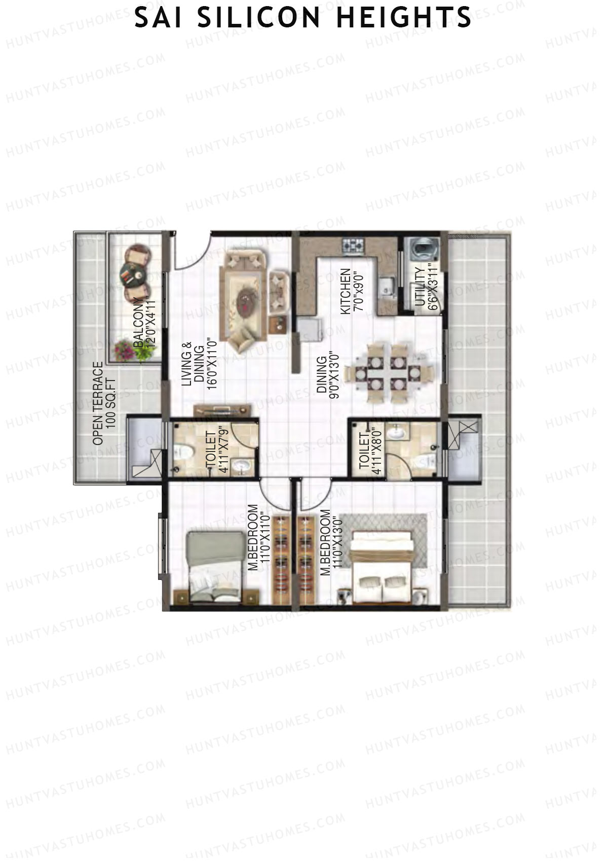 Sai Silicon Heights Block A Unit A9 Floor Plan