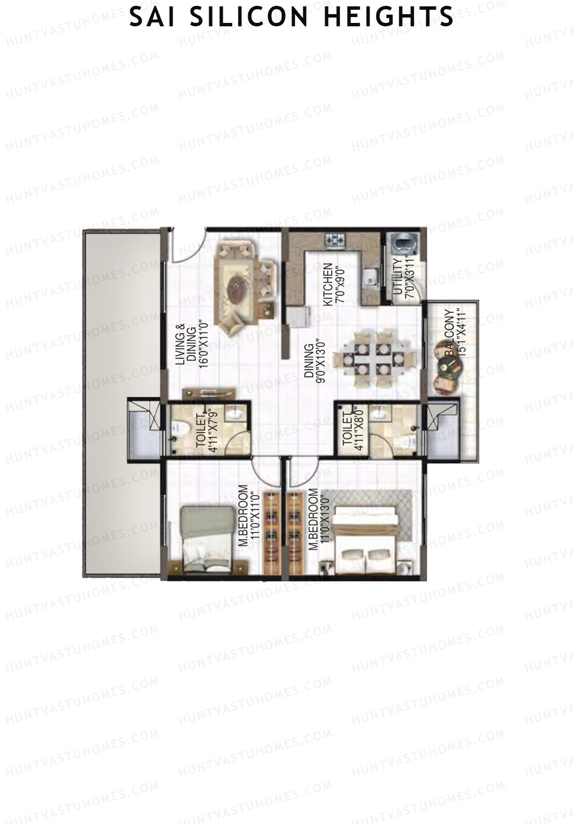 Sai Silicon Heights Block B Unit B4 Floor Plan