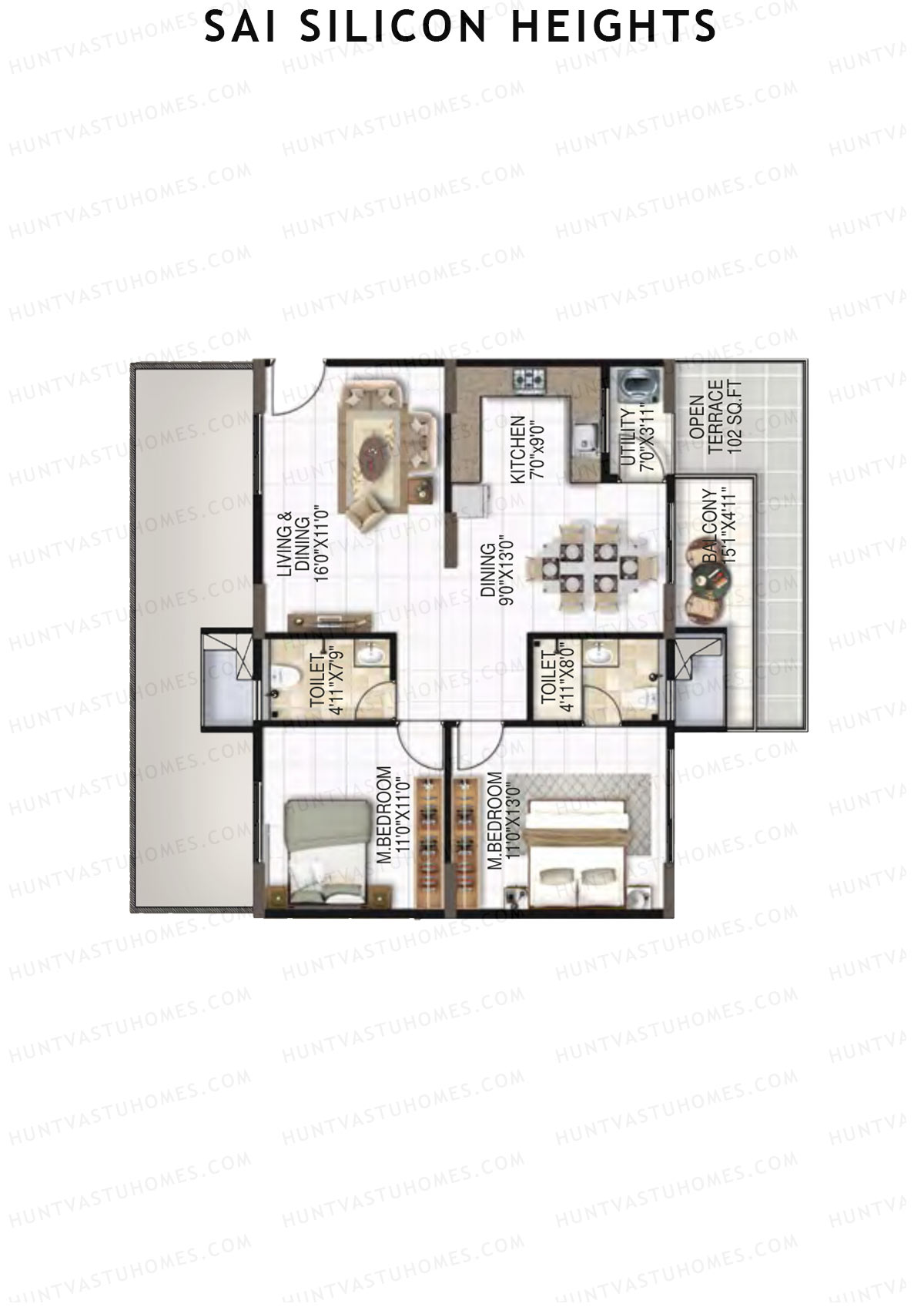 Sai Silicon Heights Block B Unit B4 Floor Plan