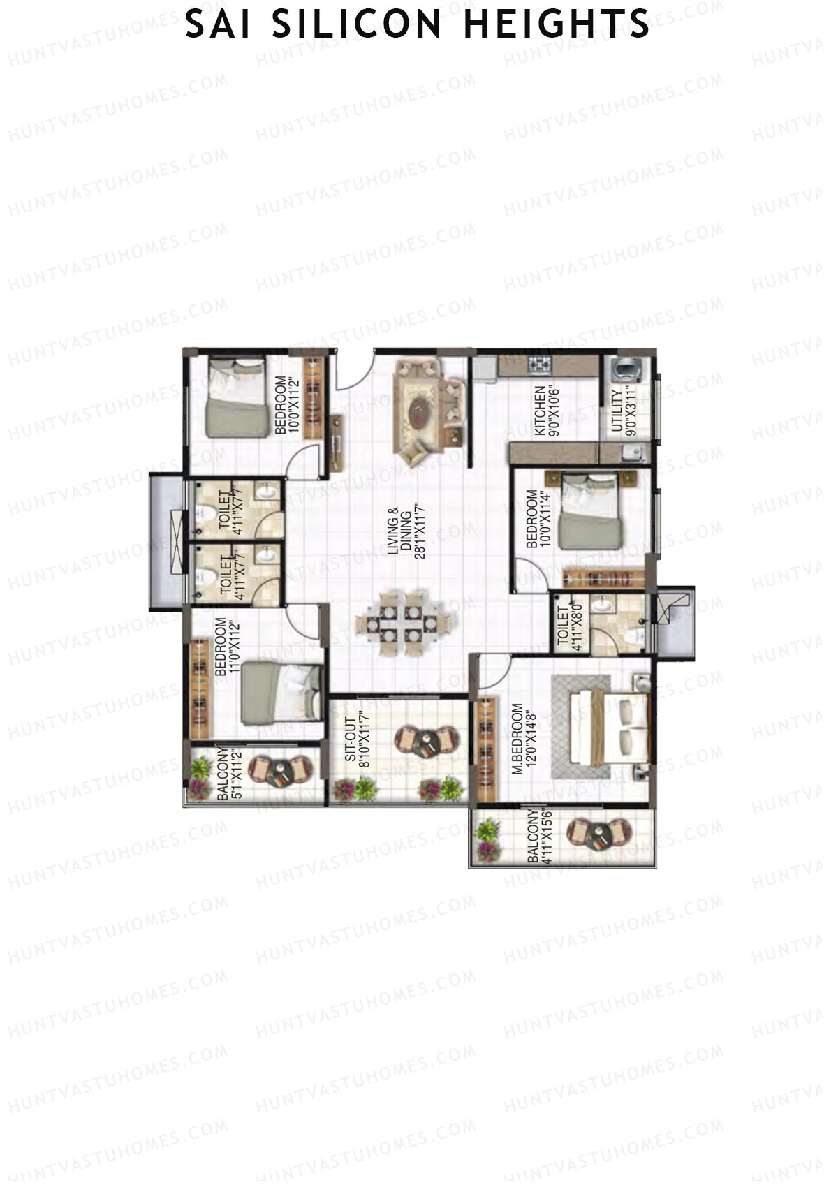 Sai Silicon Heights Block B Unit B5 Floor Plan