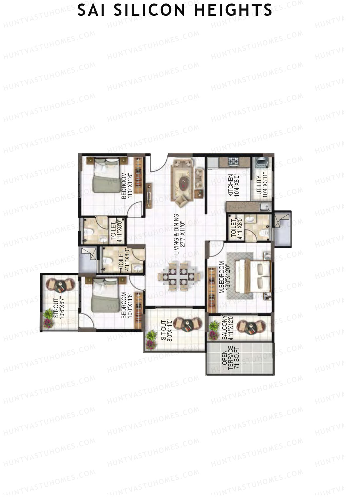 Sai Silicon Heights Block B Unit B7 Floor Plan