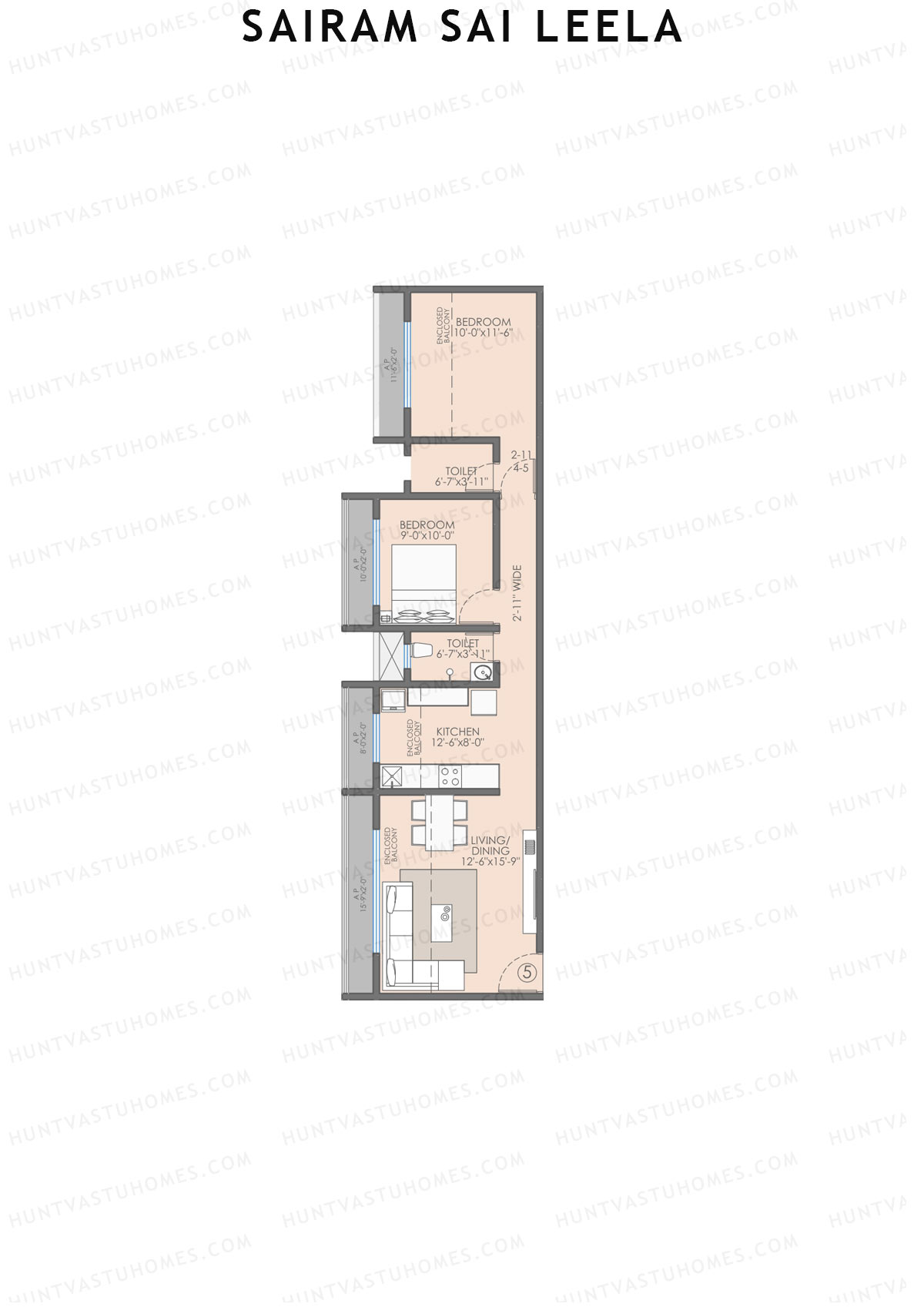 Sairam Sai Leela Wing A Unit 5 Floor Plan