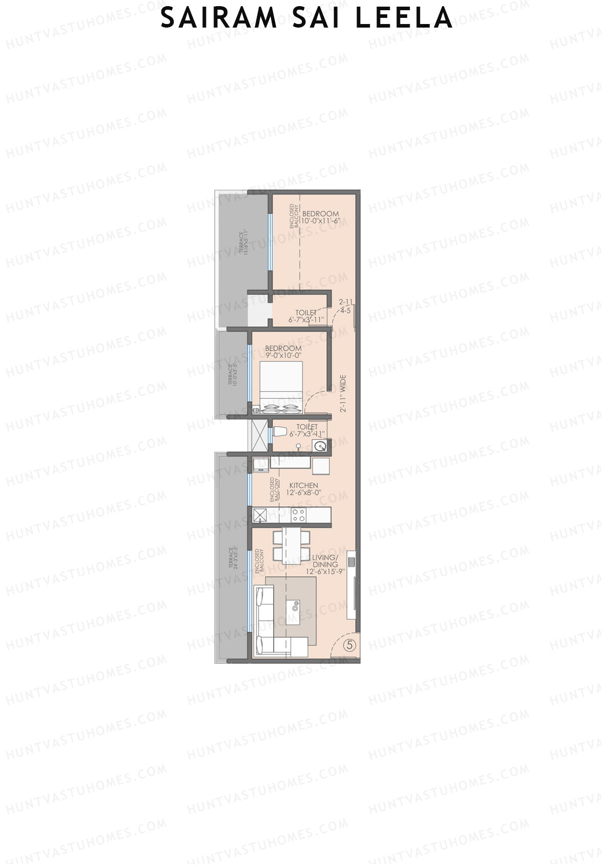 Sairam Sai Leela Wing A Unit 5 Floor Plan