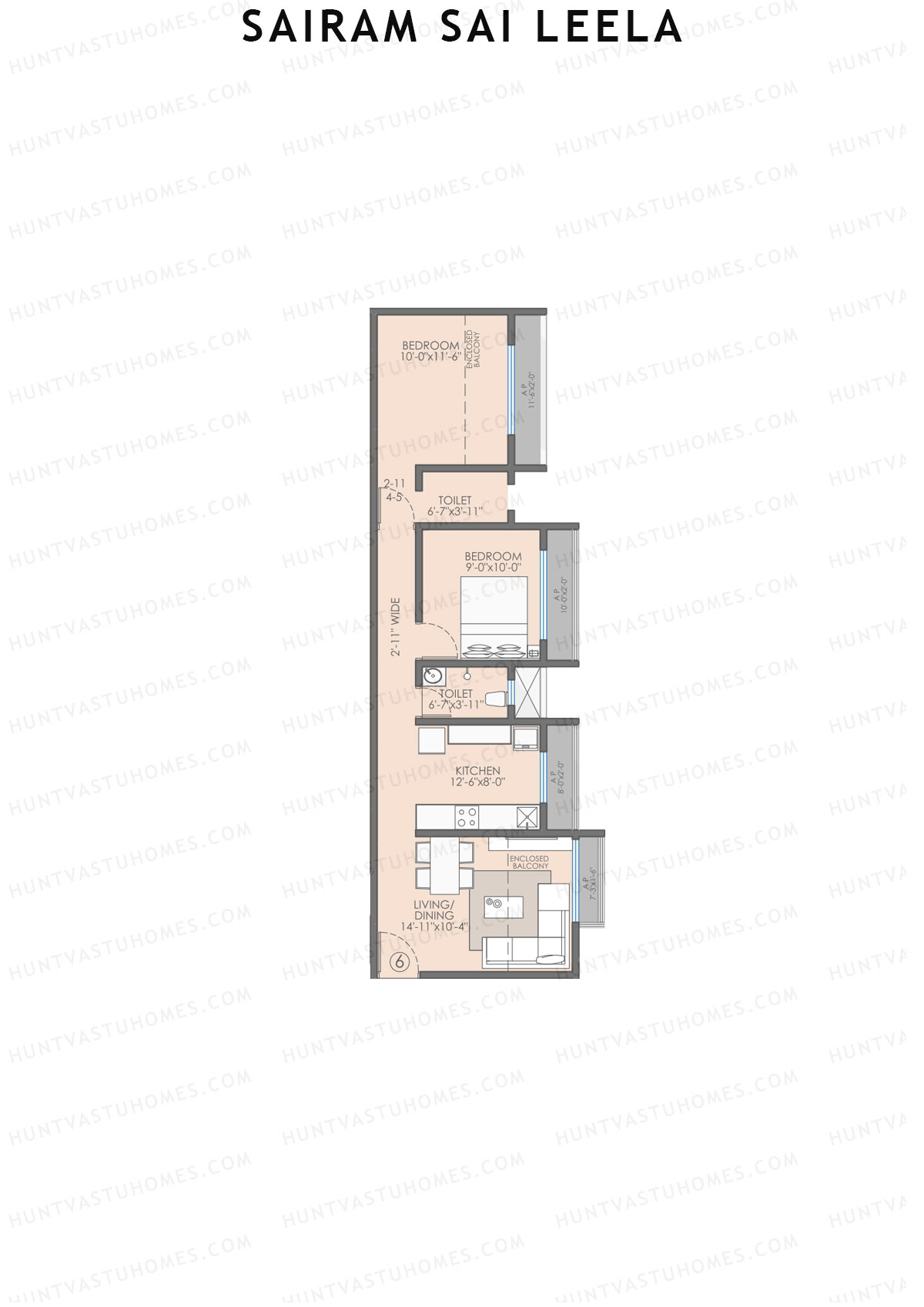 Sairam Sai Leela Wing A Unit 6 Floor Plan