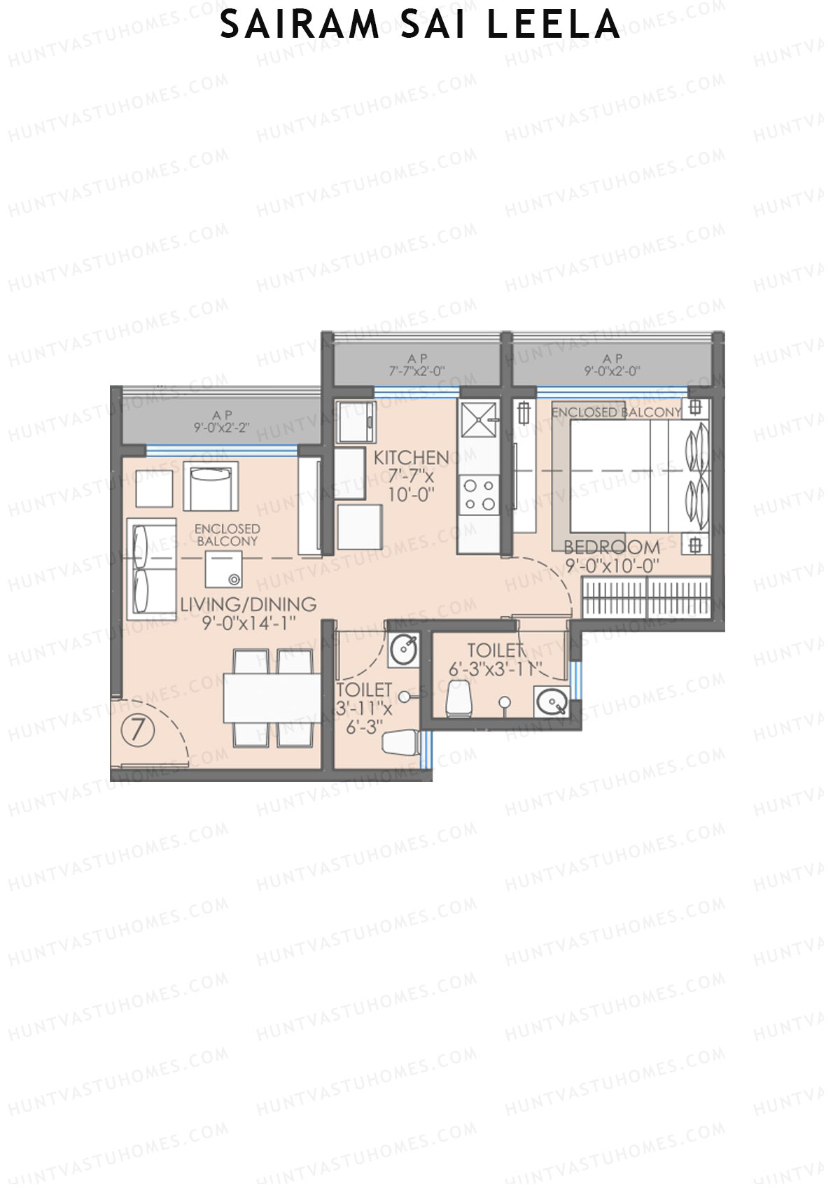 Sairam Sai Leela Wing A Unit 7 Floor Plan