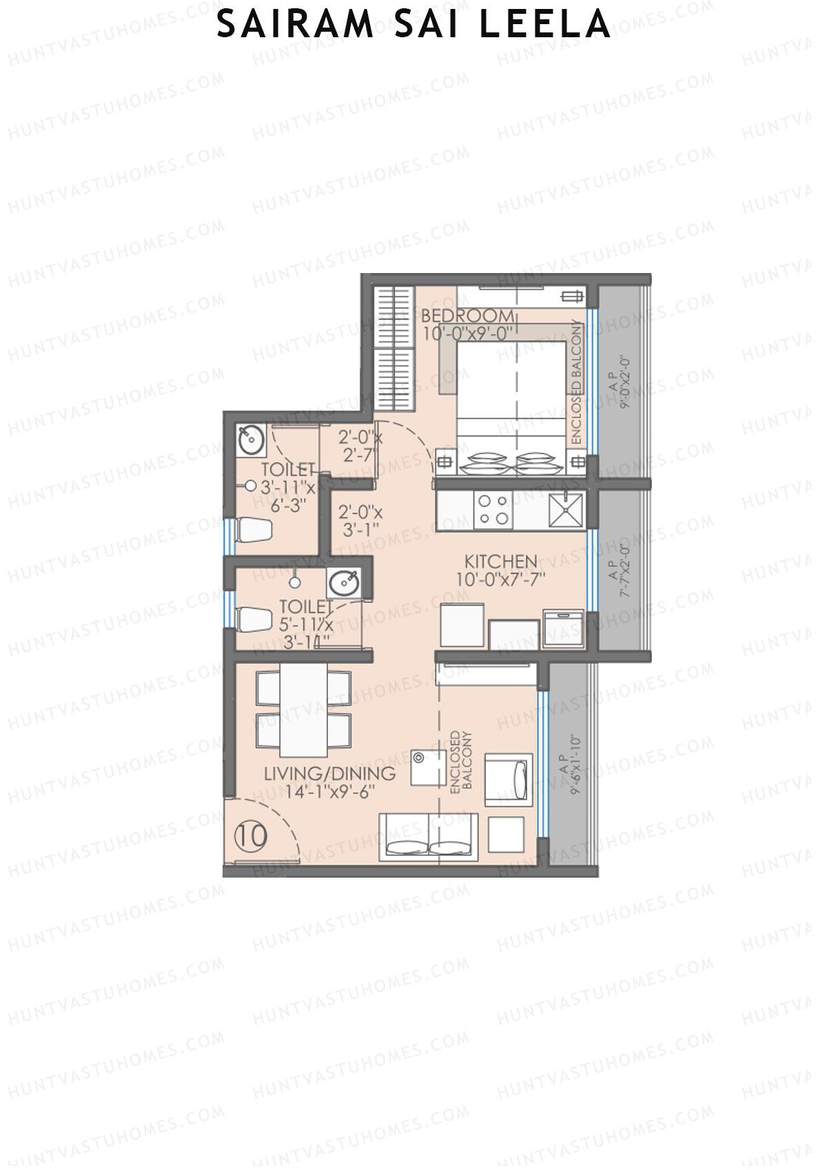 Sairam Sai Leela Wing B Unit 10 Floor Plan