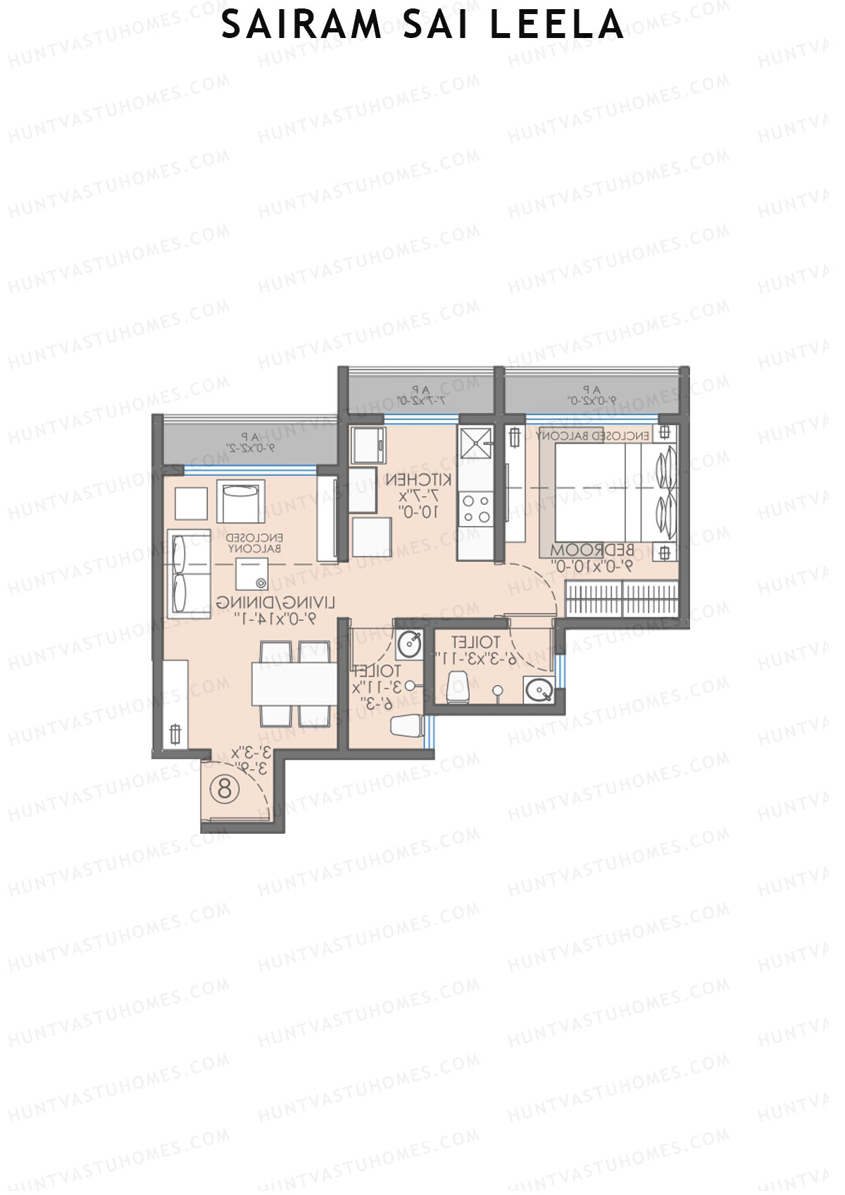 Sairam Sai Leela Wing B Unit 9 Floor Plan