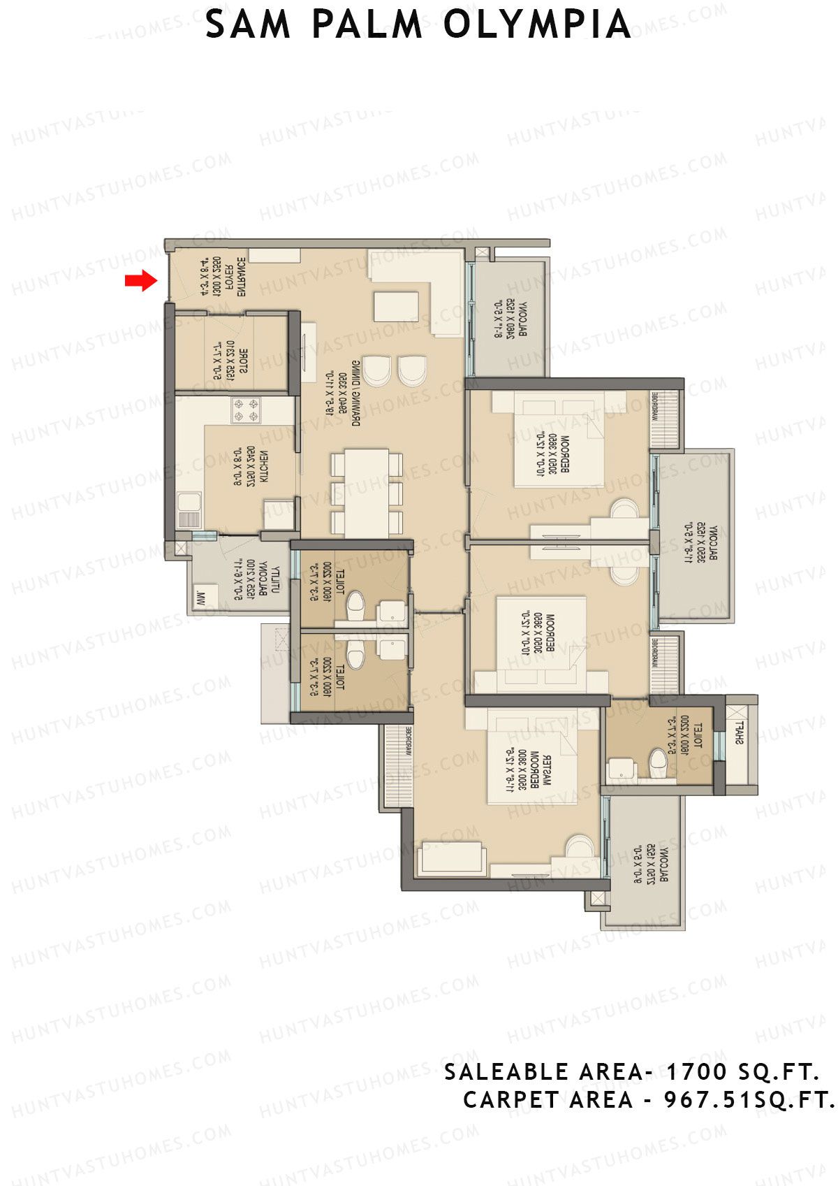 Sam Palm Olympia Tower C1 Unit 3 Floor Plan