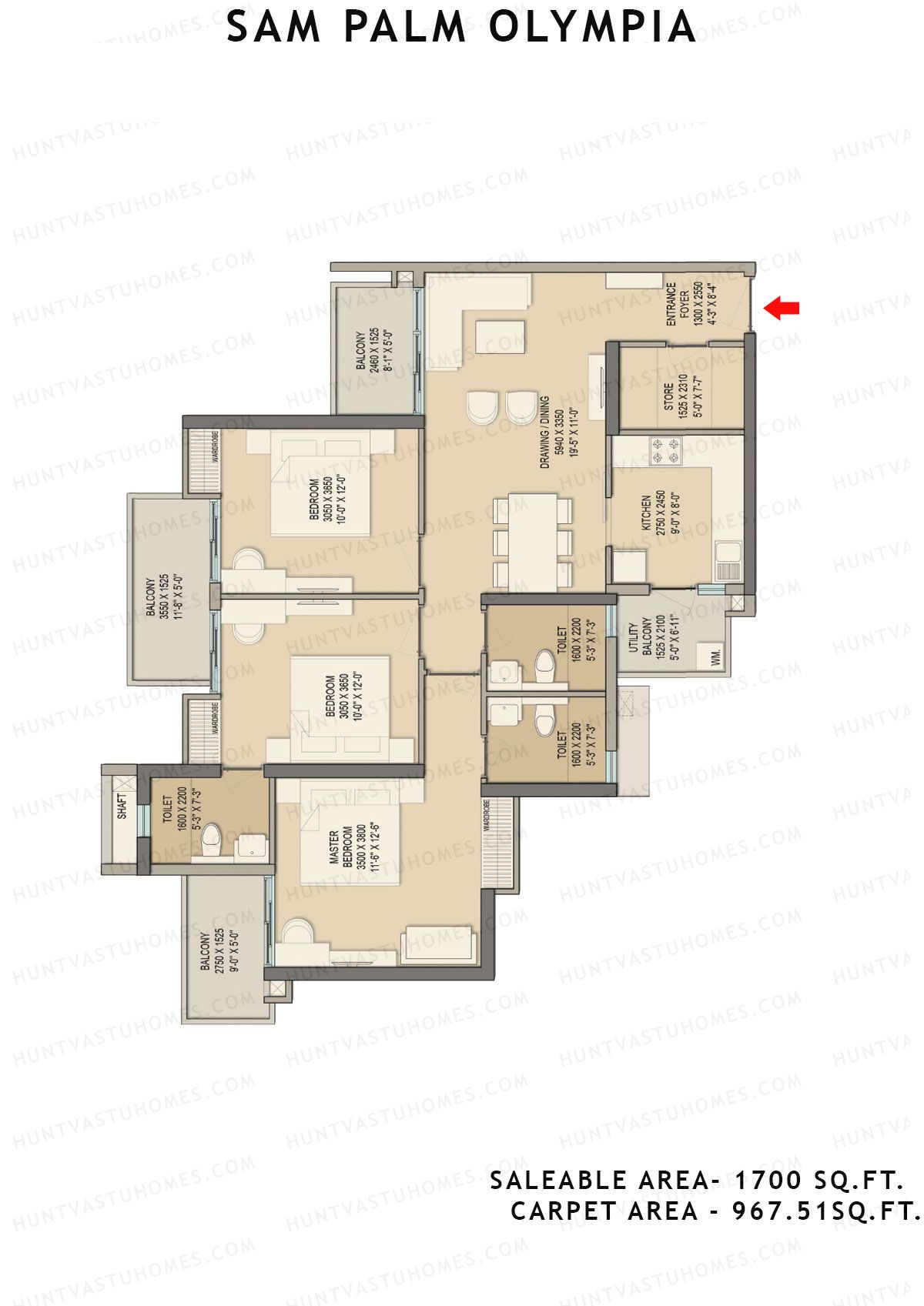 Sam Palm Olympia Tower C1 Unit 4 Floor Plan