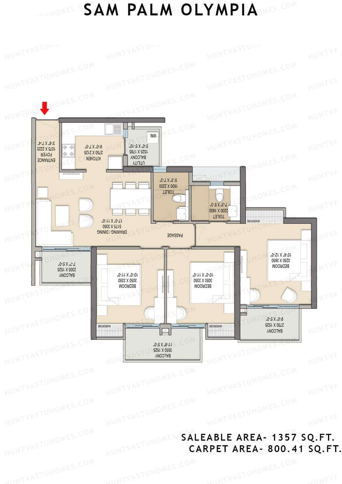 Sam Palm Olympia Tower D1 Unit 4 Floor Plan
