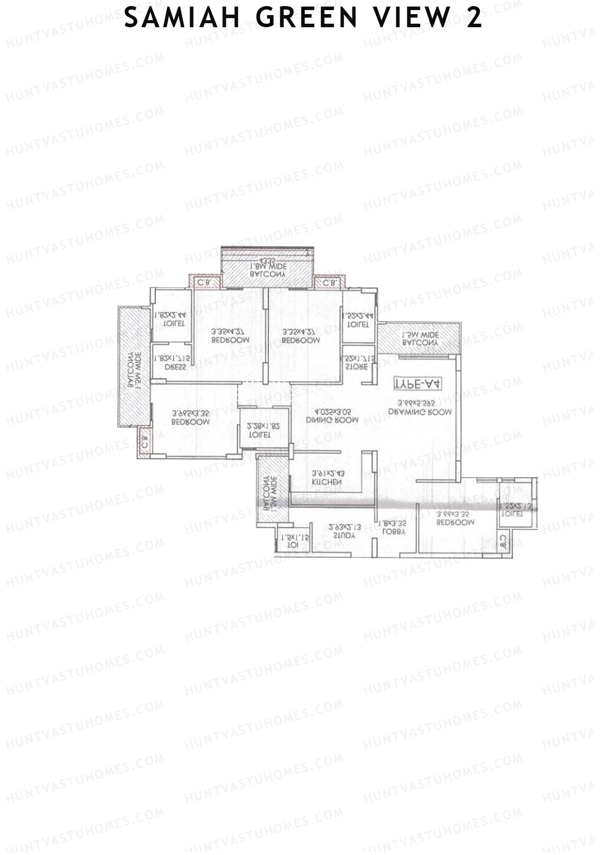 Samiah Green View 2 Tower 1 Unit 1 (Type A4) Floor Plan
